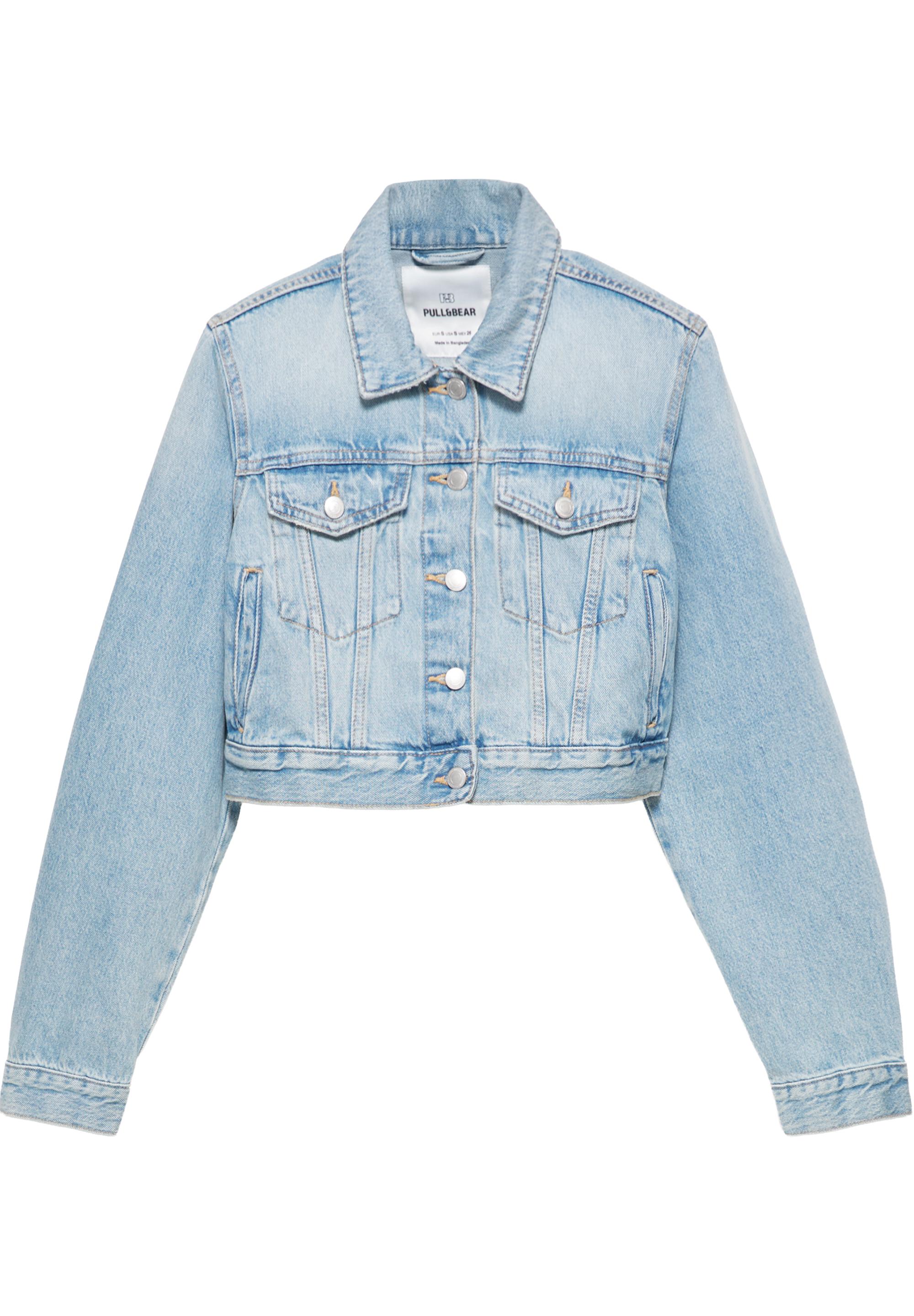 Cropped denim jacket — Pale blue