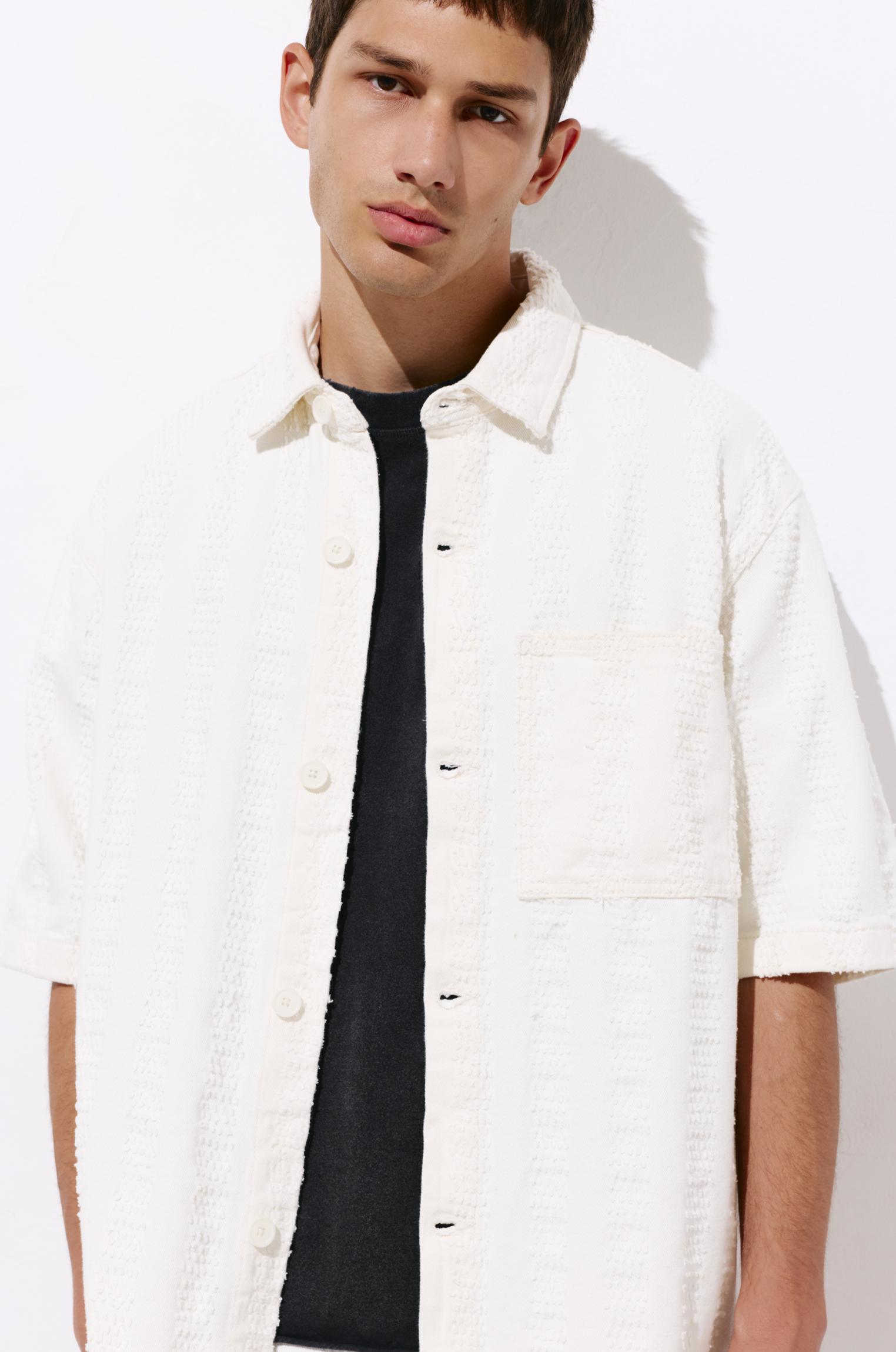 Jacquard shirt — Ecru