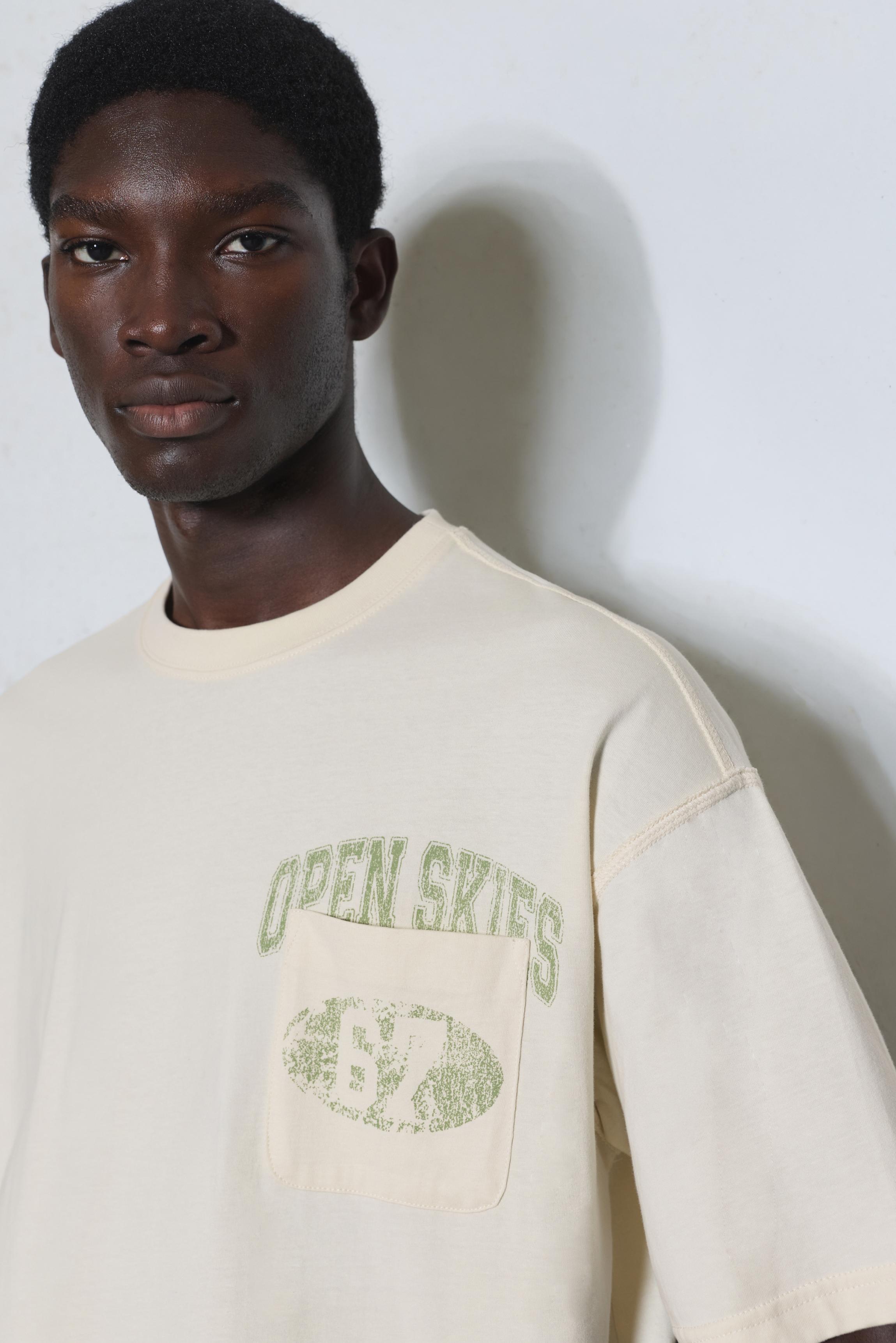 Relaxed fit graphic pocket T-shirt — Off white