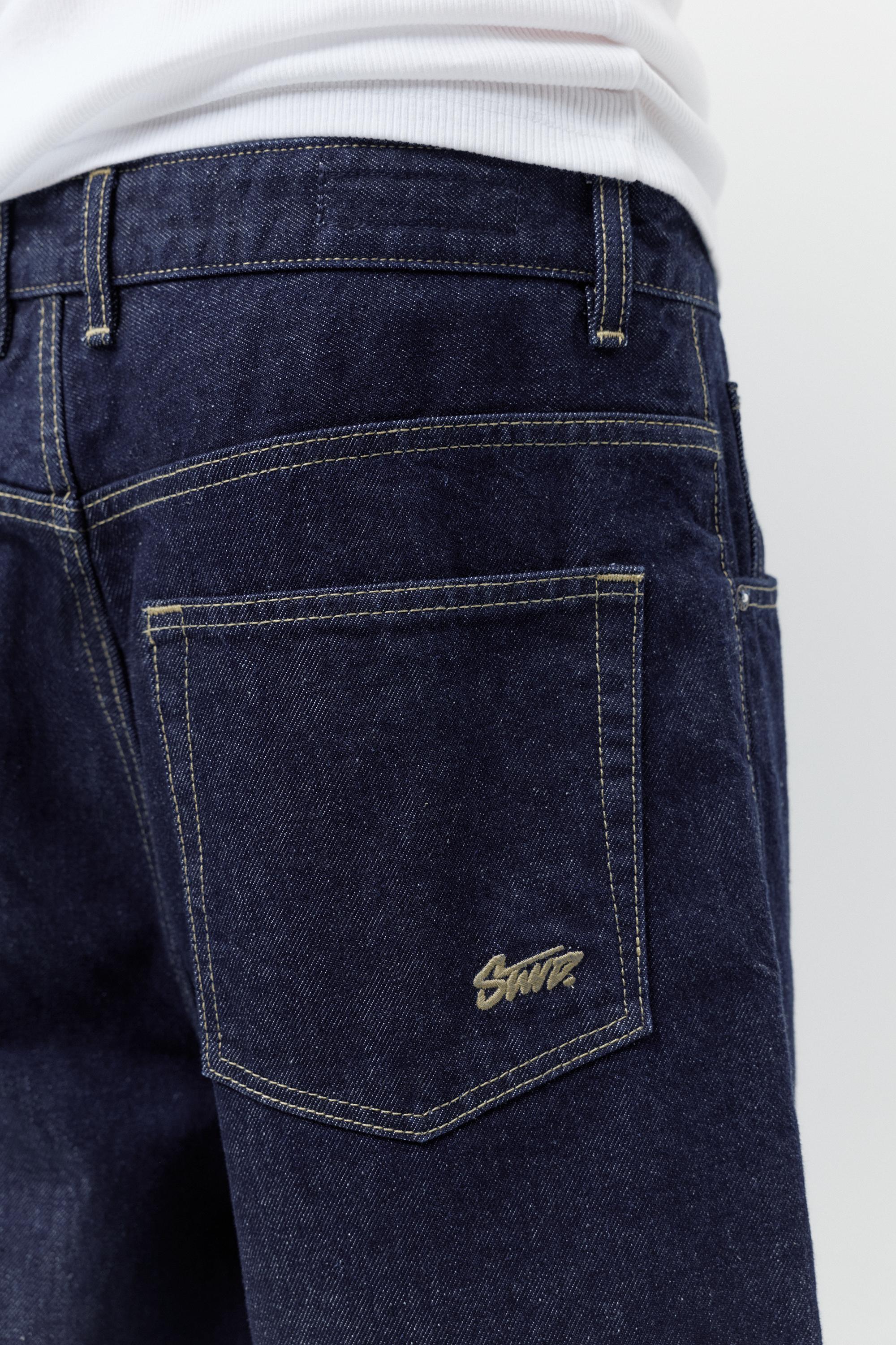 Baggy denim Bermuda shorts — Navy