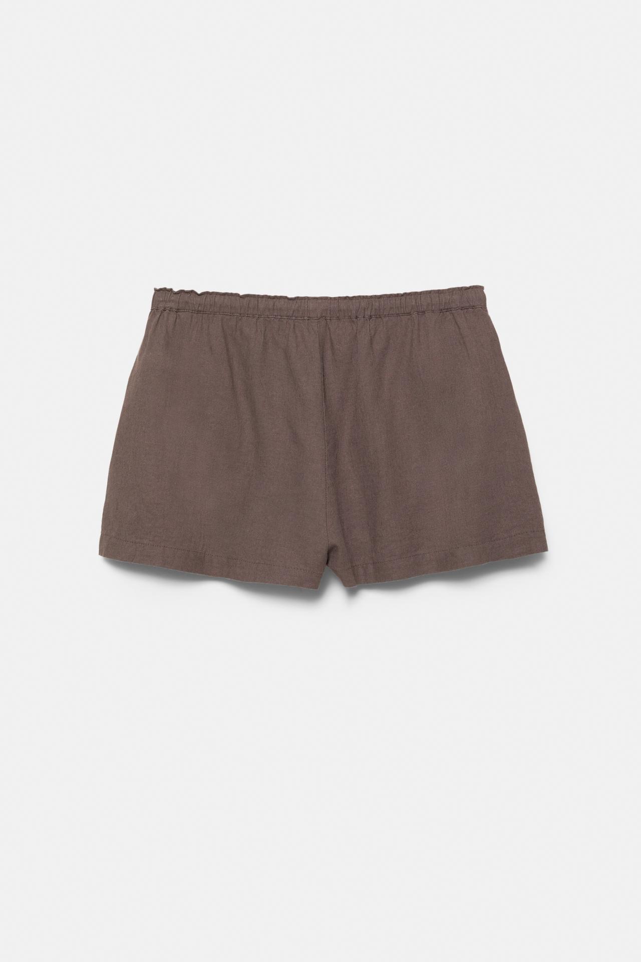 Linen blend shorts — Pale brown