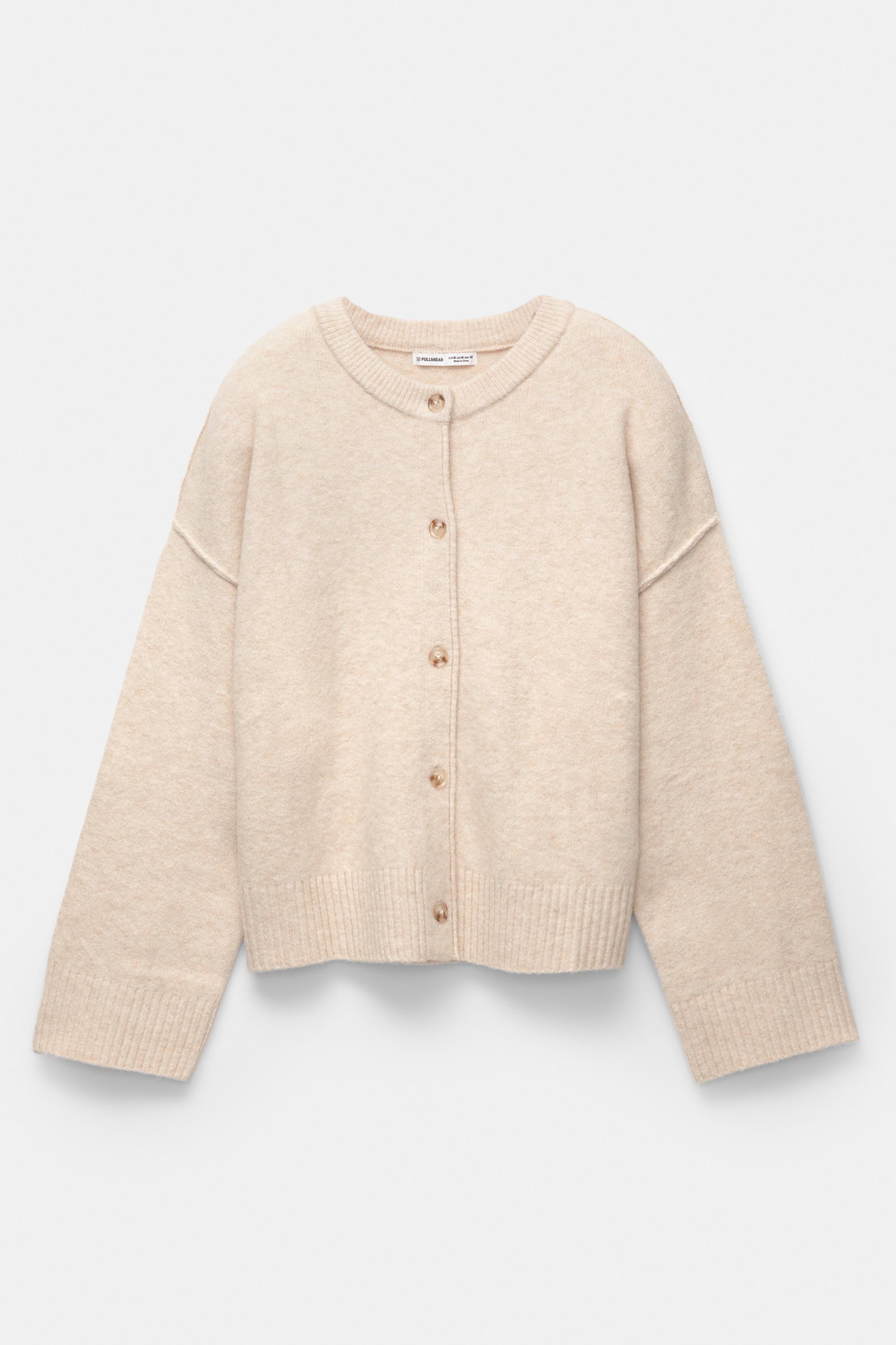 Soft knit cardigan — Sand