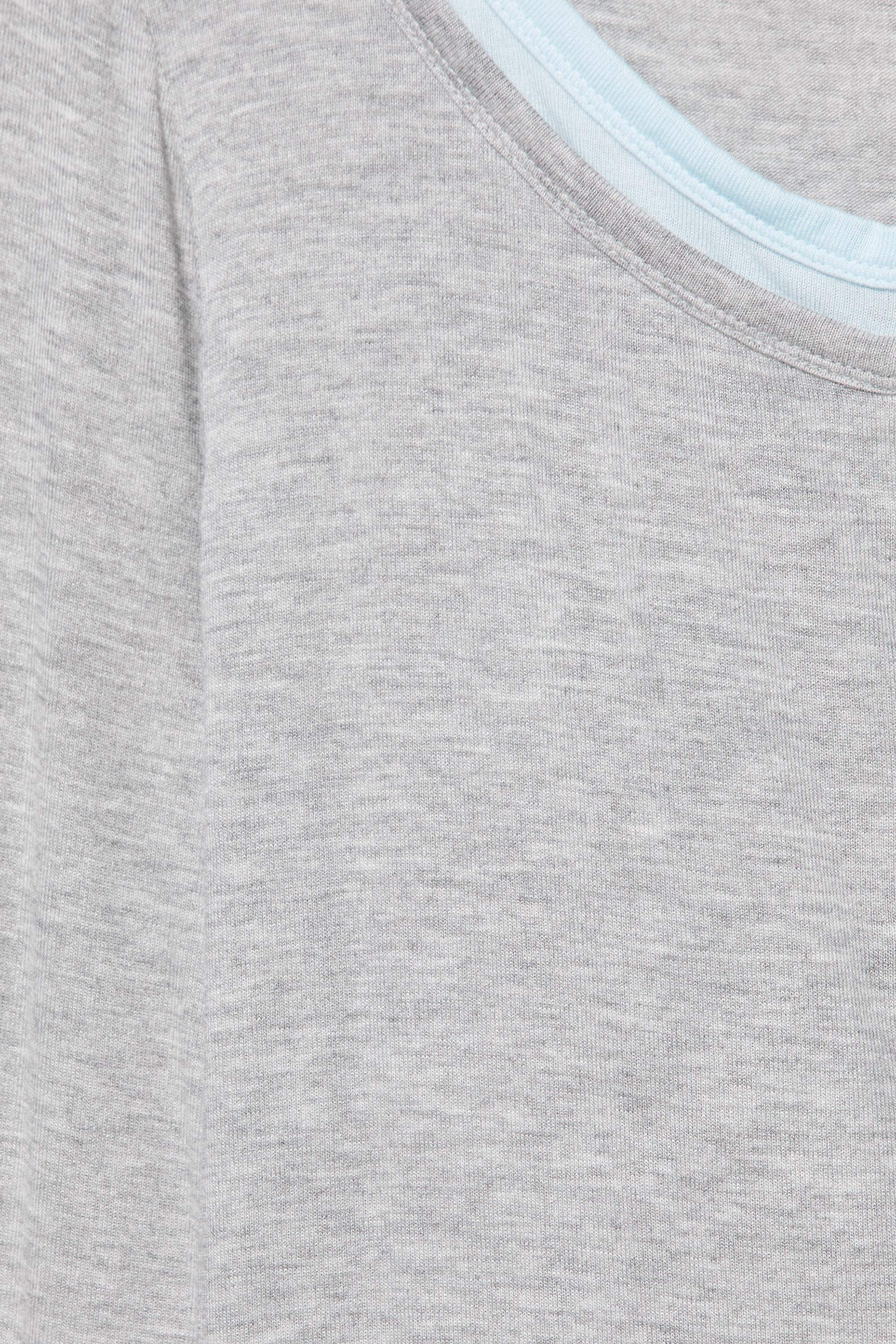 Buttoned double-layer T-shirt — Grey marl