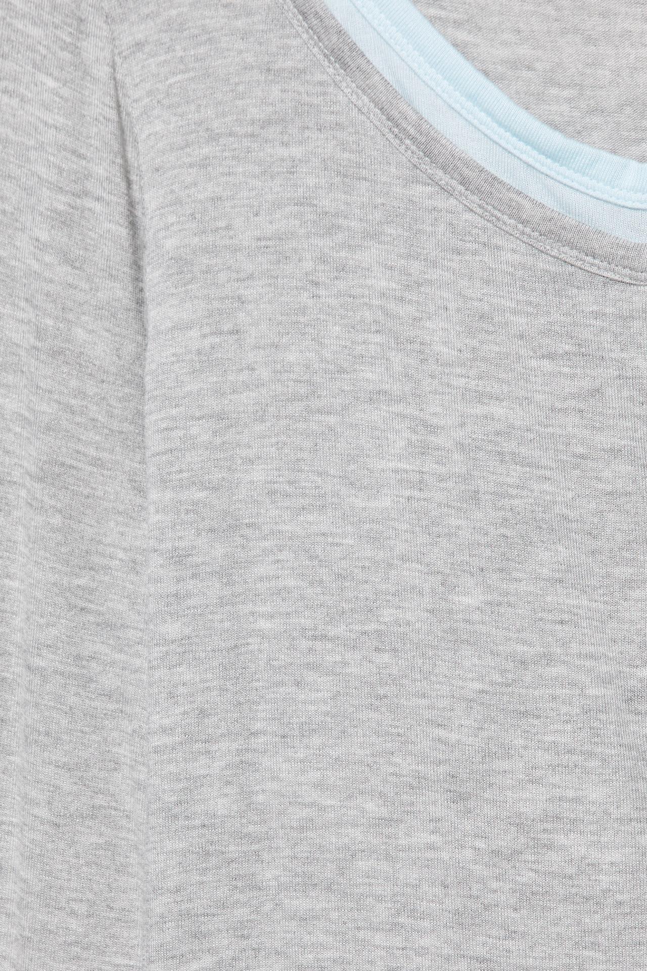 Buttoned double-layer T-shirt — Grey marl