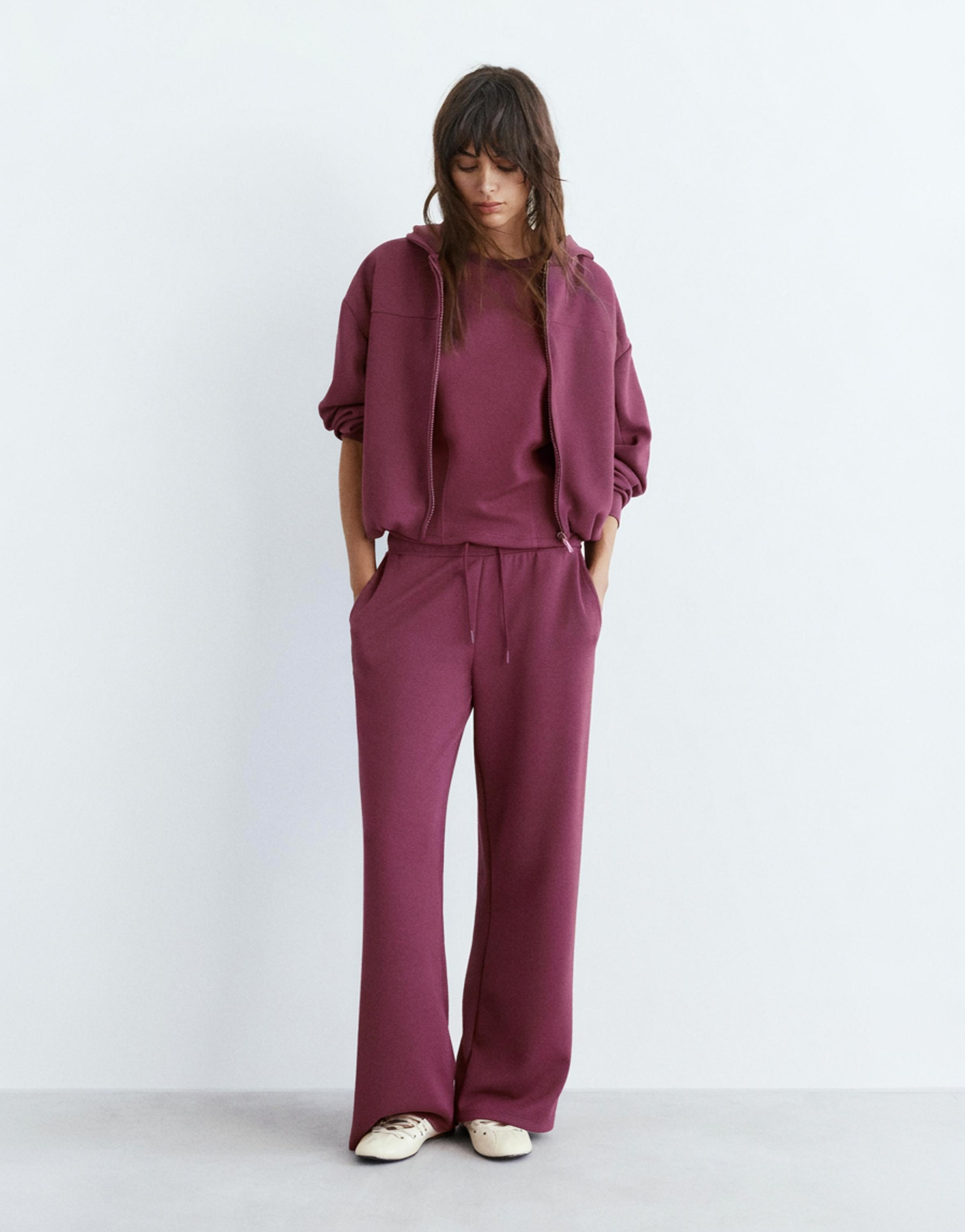 Soft touch hooded sweatshirt — Eggplant