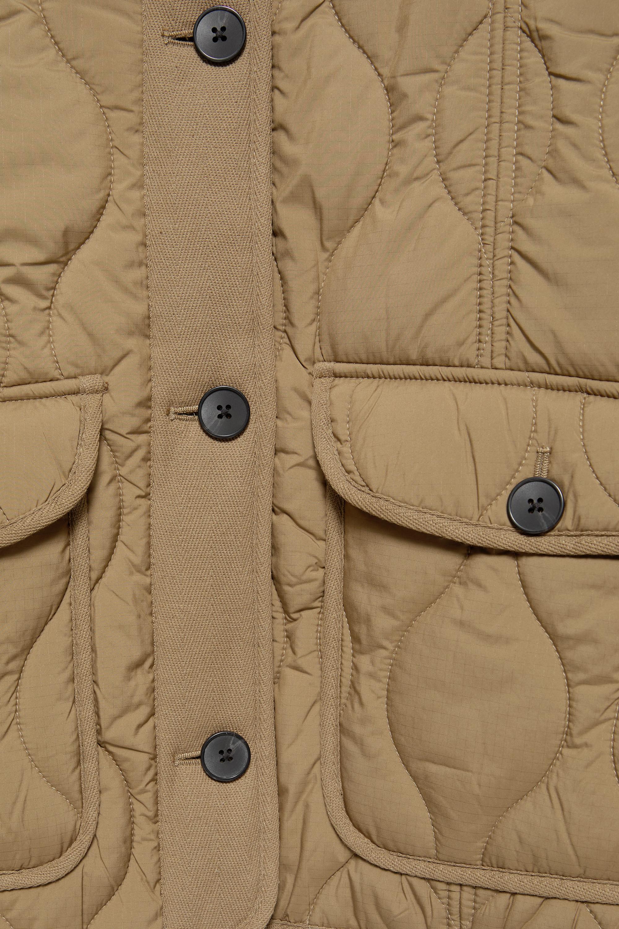 Puffer jacket with pockets — Dark khaki