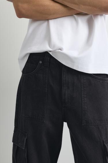 Relaxed cargo jeans — Faded black 3