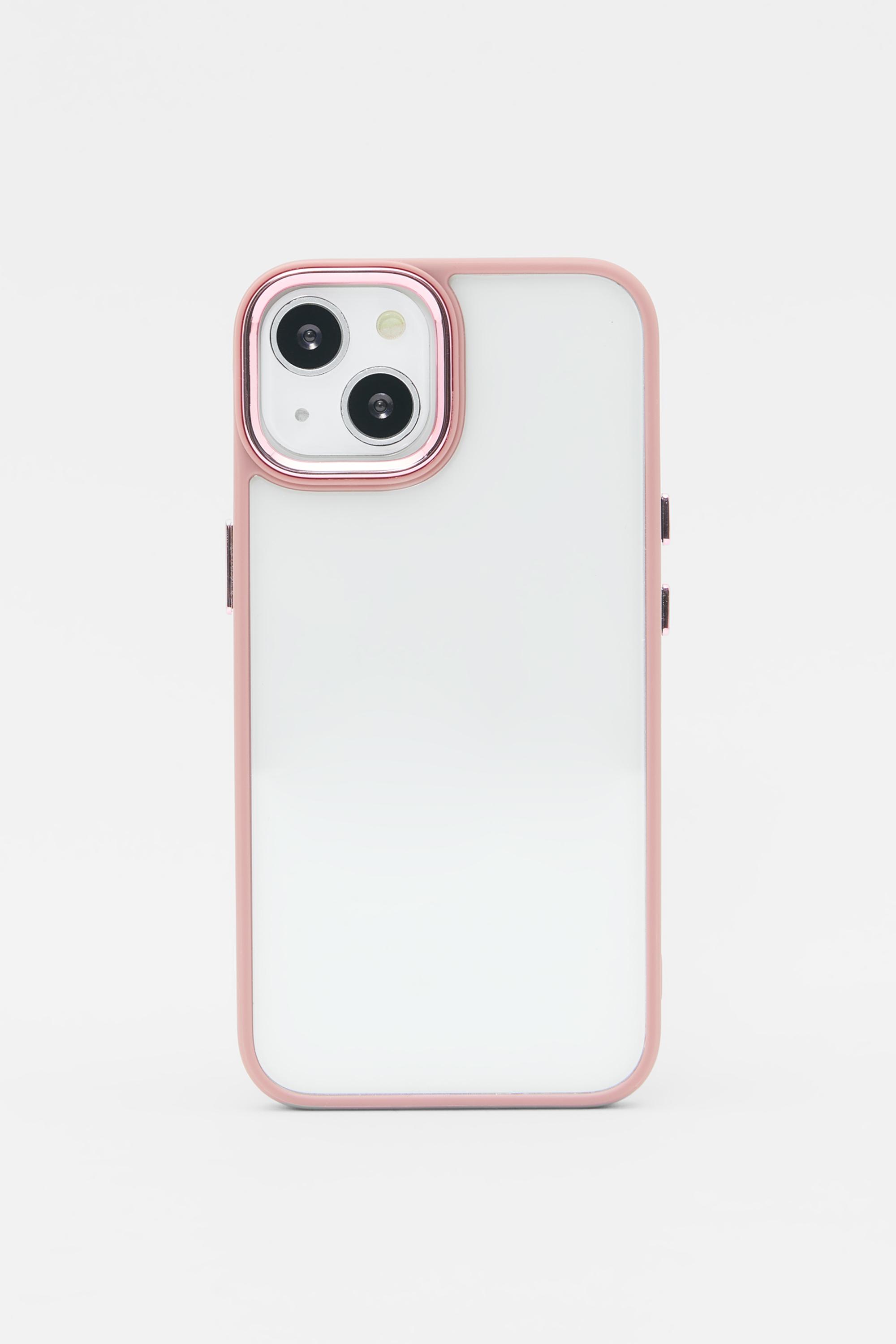 iPhone case with contrast border — Off pink