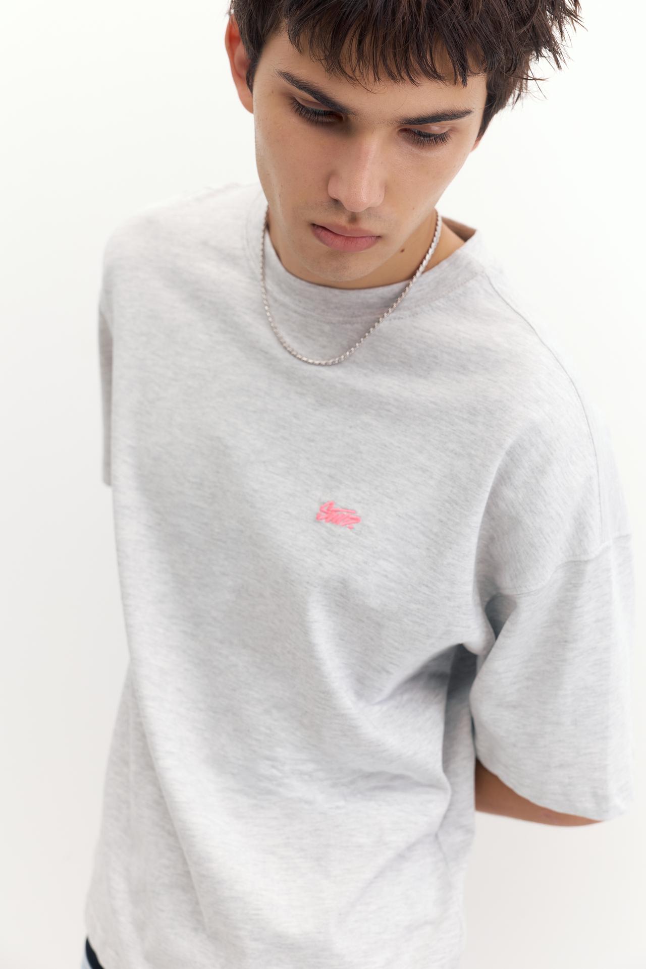 STWD logo boxy T-shirt — Pearl grey