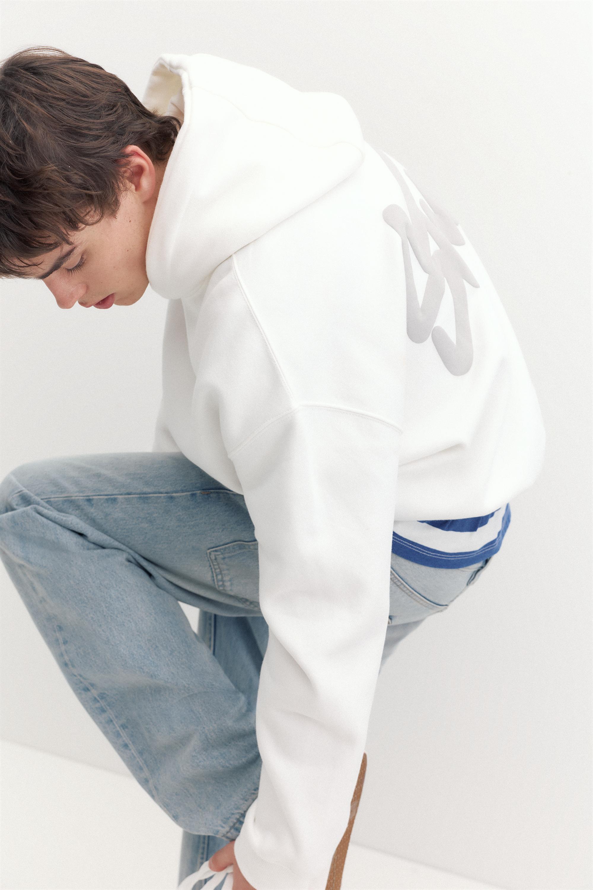 STWD logo boxy hoodie — Off white