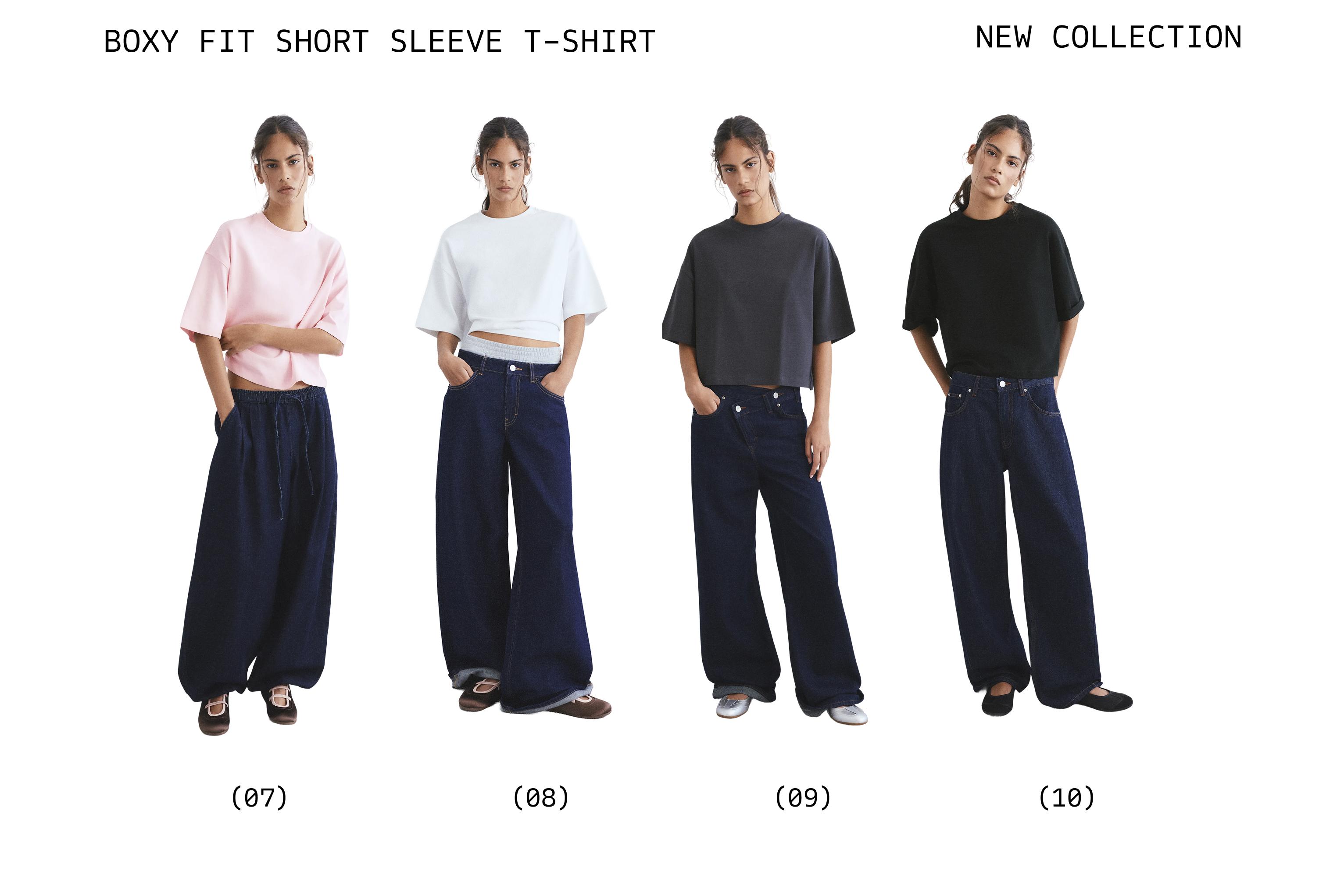 Kısa kollu kutu kesim t-shirt - Görsel 39