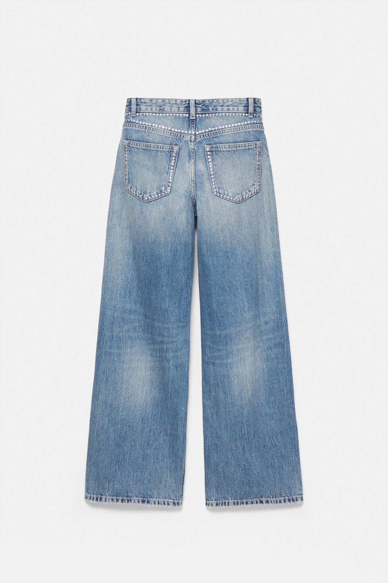 Studded straight-leg jeans — Dark blue