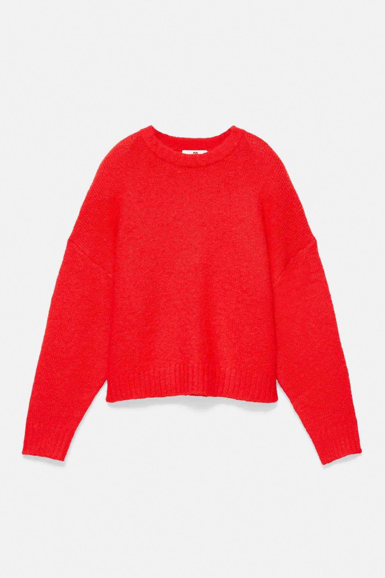 Basic knit jumper — Red