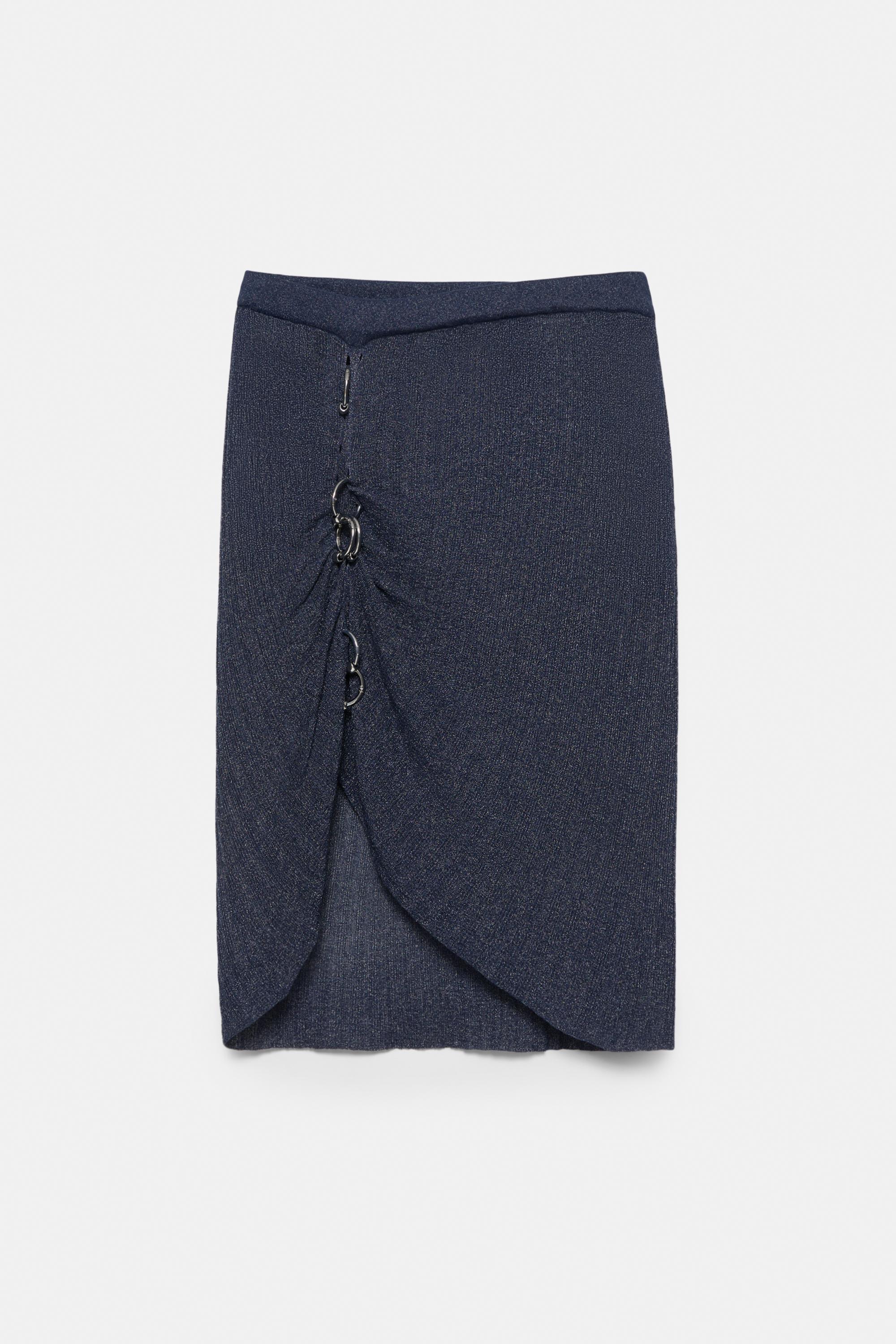 Shimmery midi skirt with eyelets Karoline Vitto