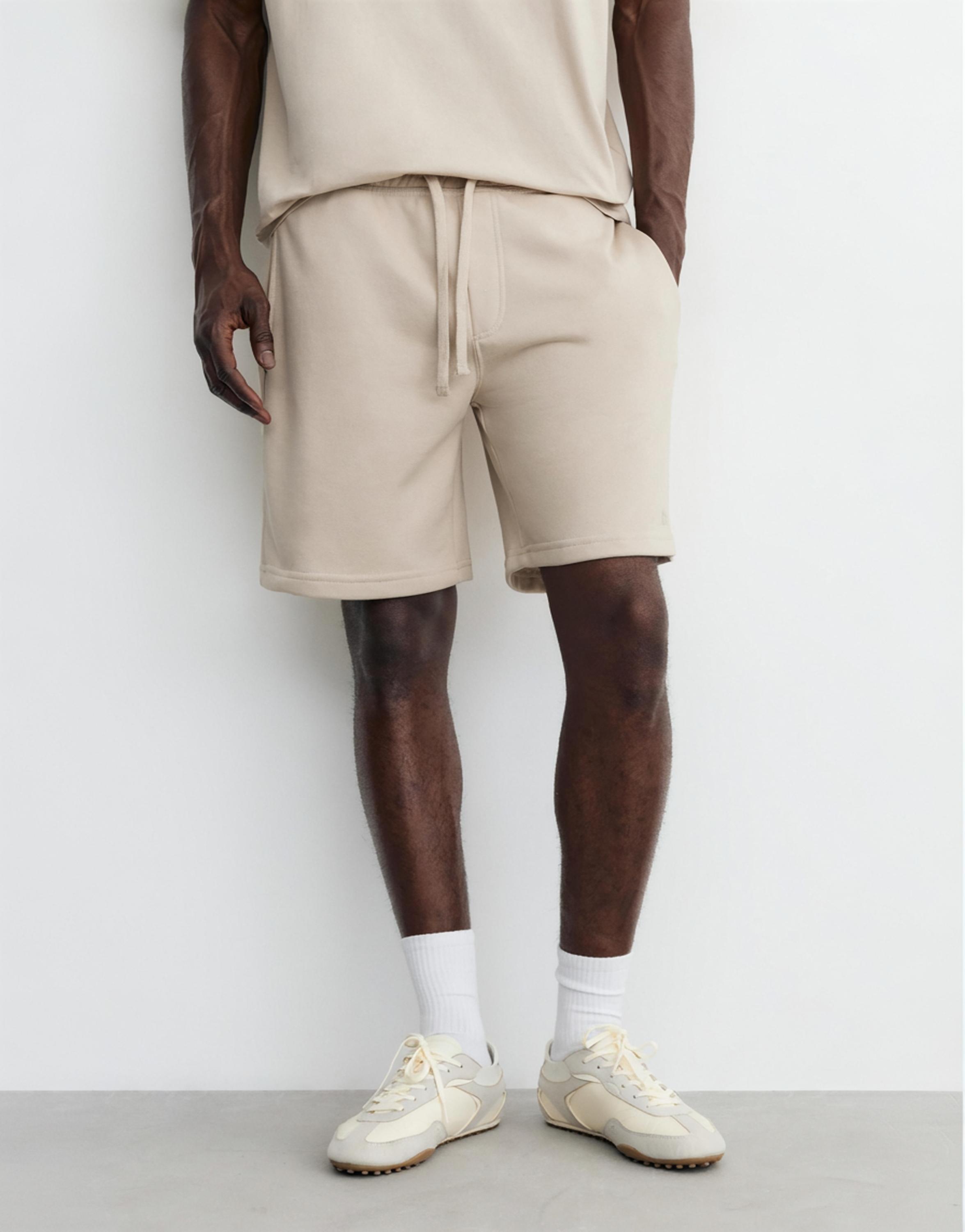 Pack of Bermuda jogger shorts and T-shirt — Sand