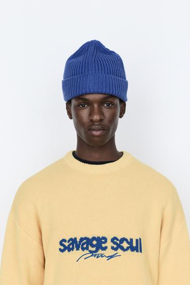 Chunky knit beanie — Deep blue 2