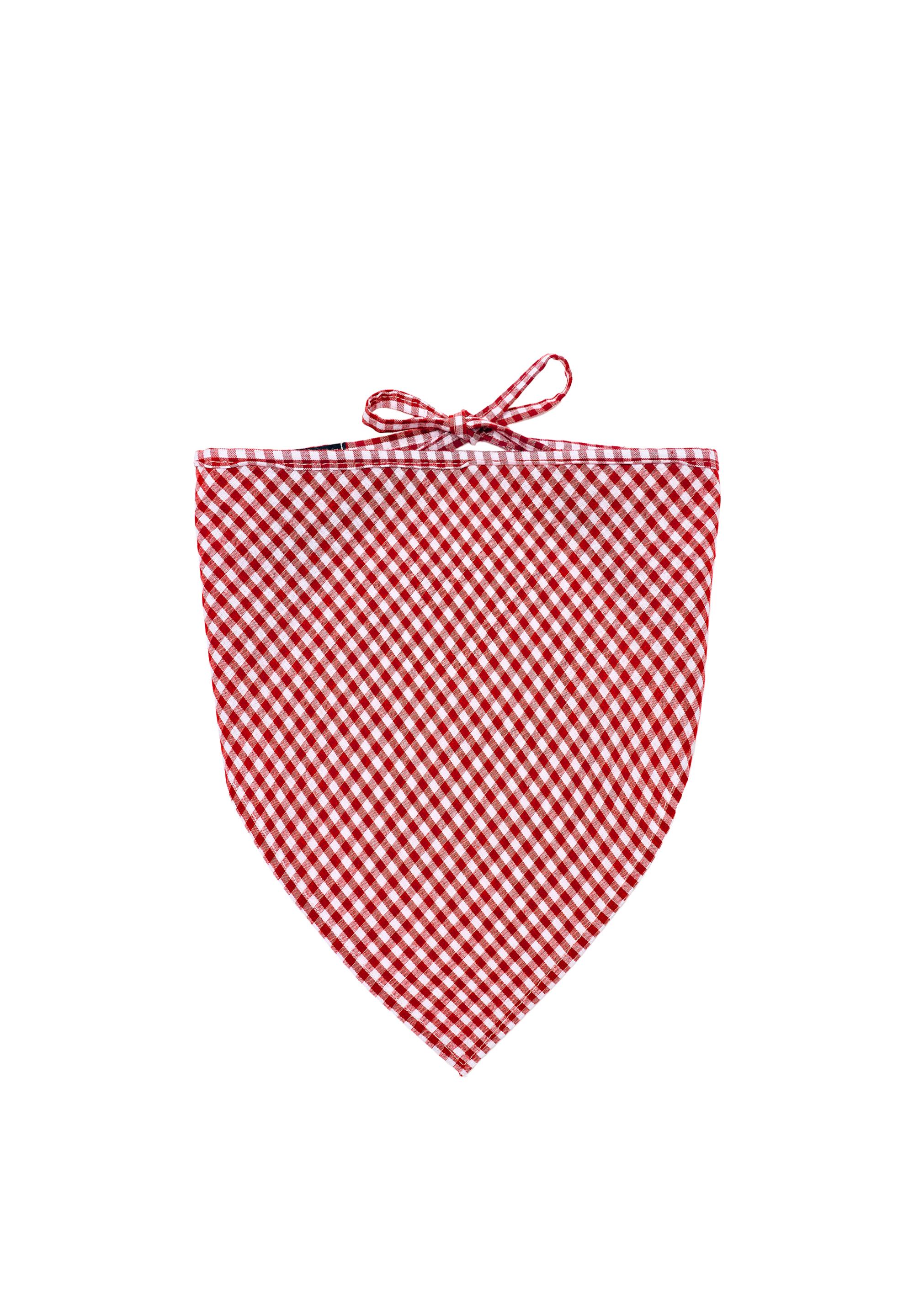 Gingham check bandanna scarf — Red