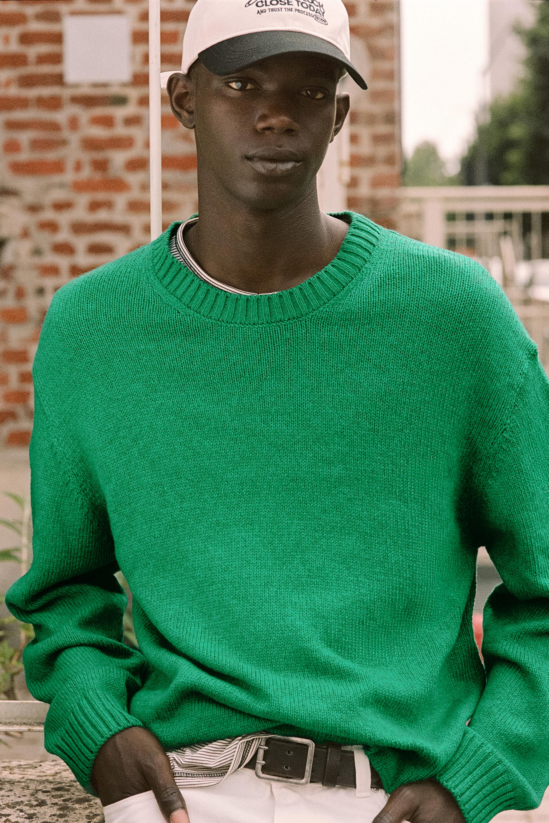 Round neck jumper — Green