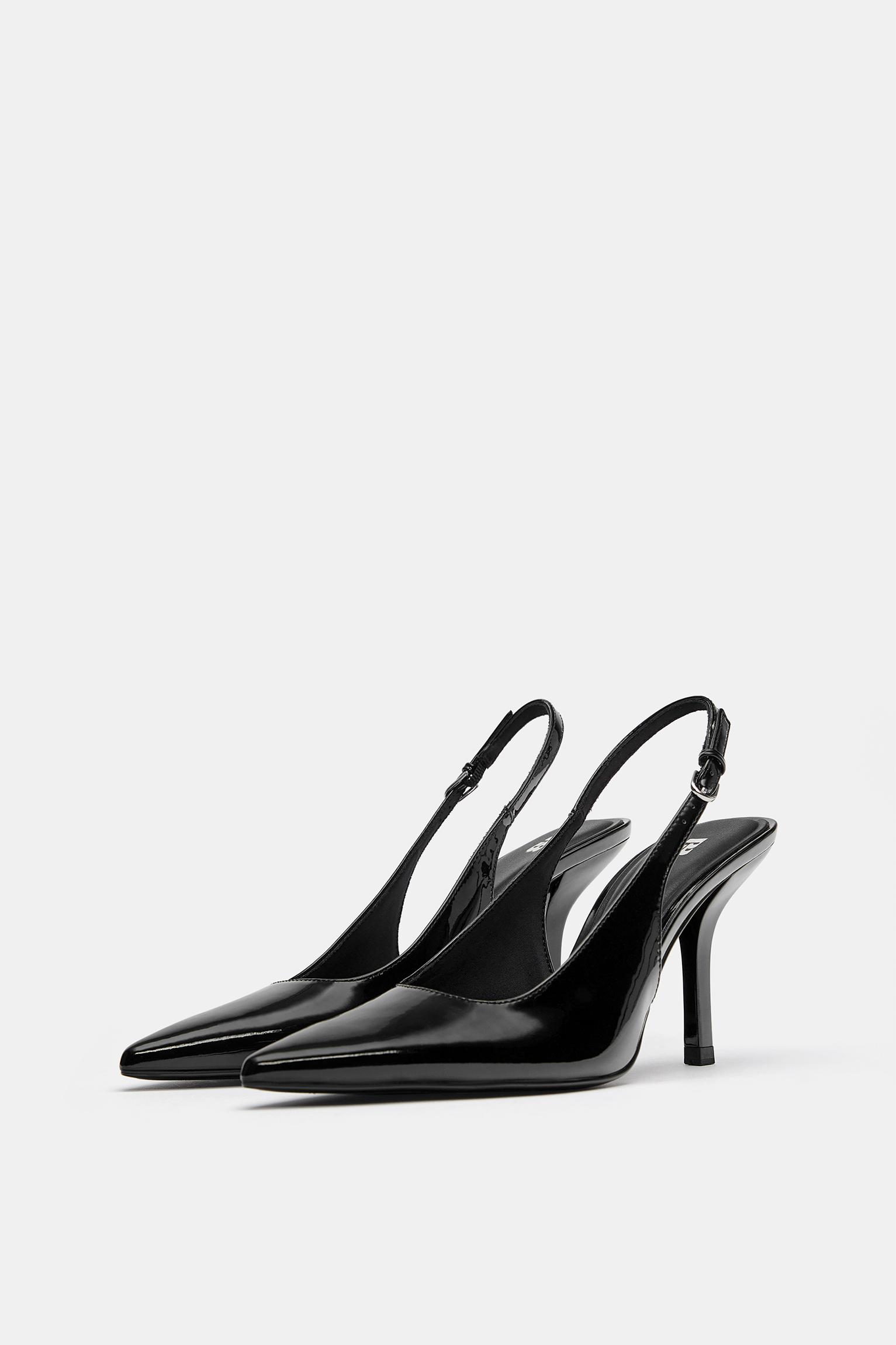 Patent high-heel shoes — Black