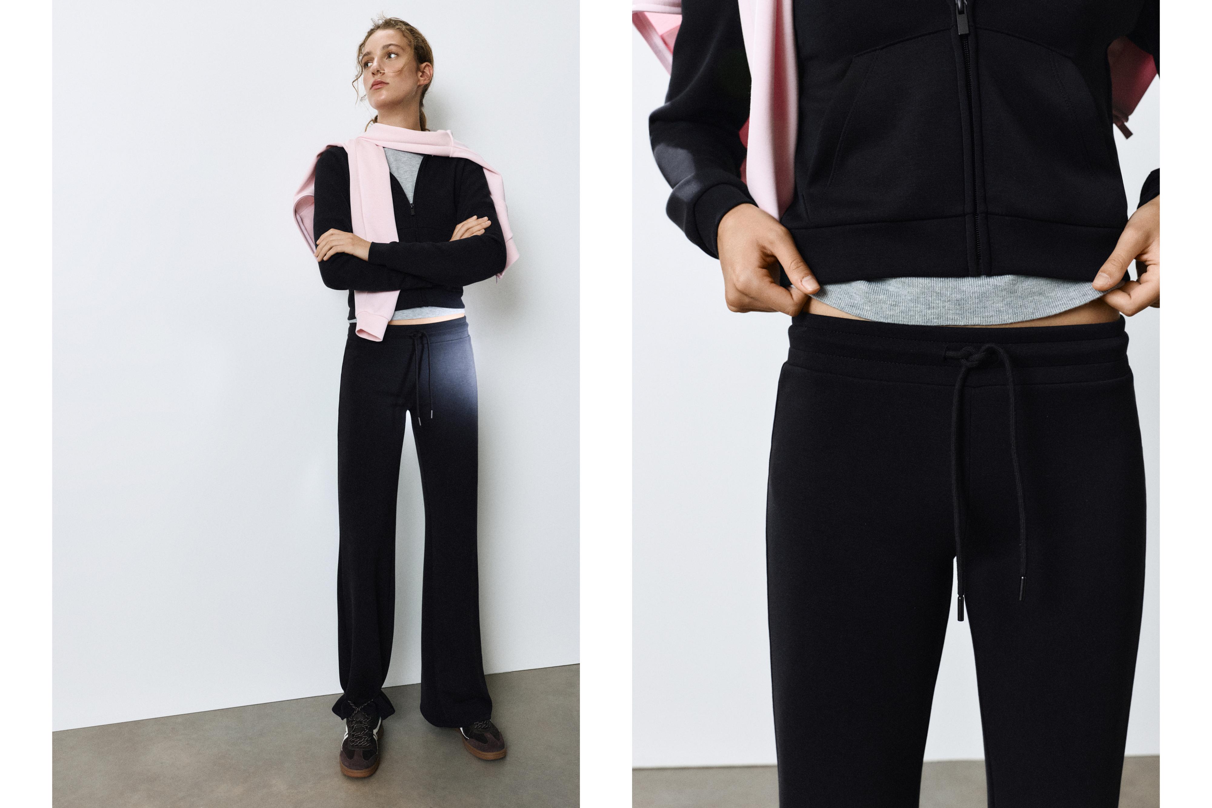Modal flared trousers — Black