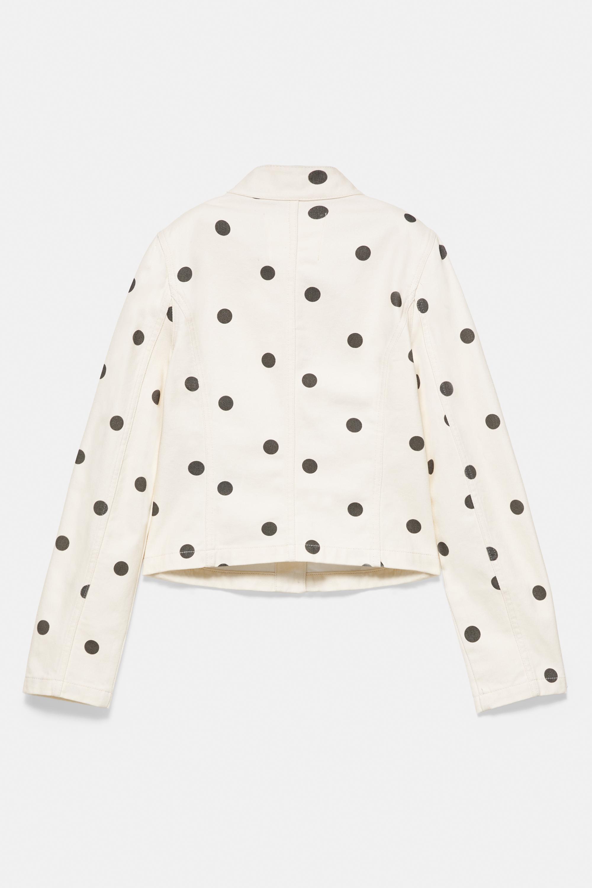 Fitted polka dot jacket — Ecru