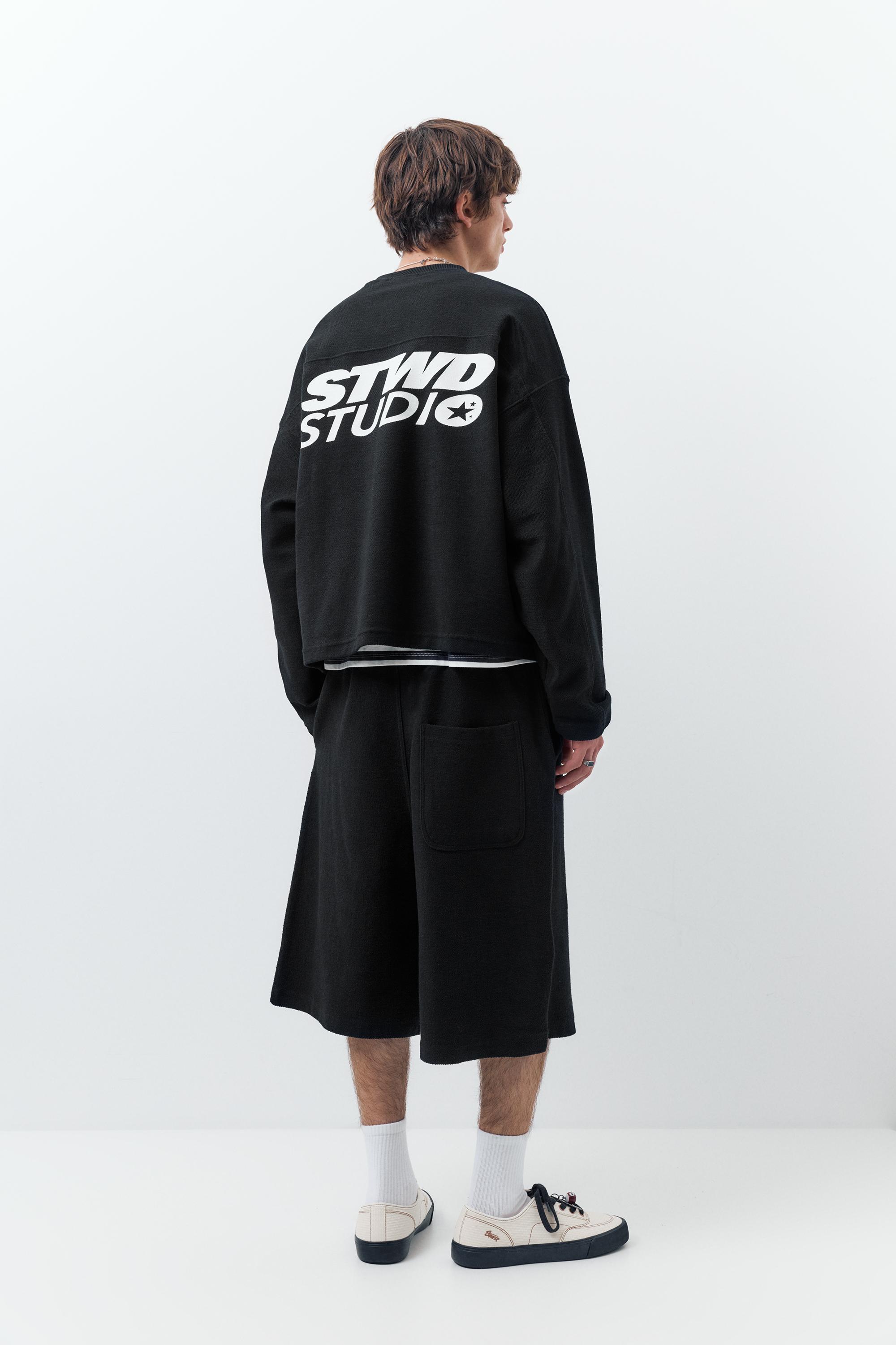 STWD Round Neck Sweatshirt — Black