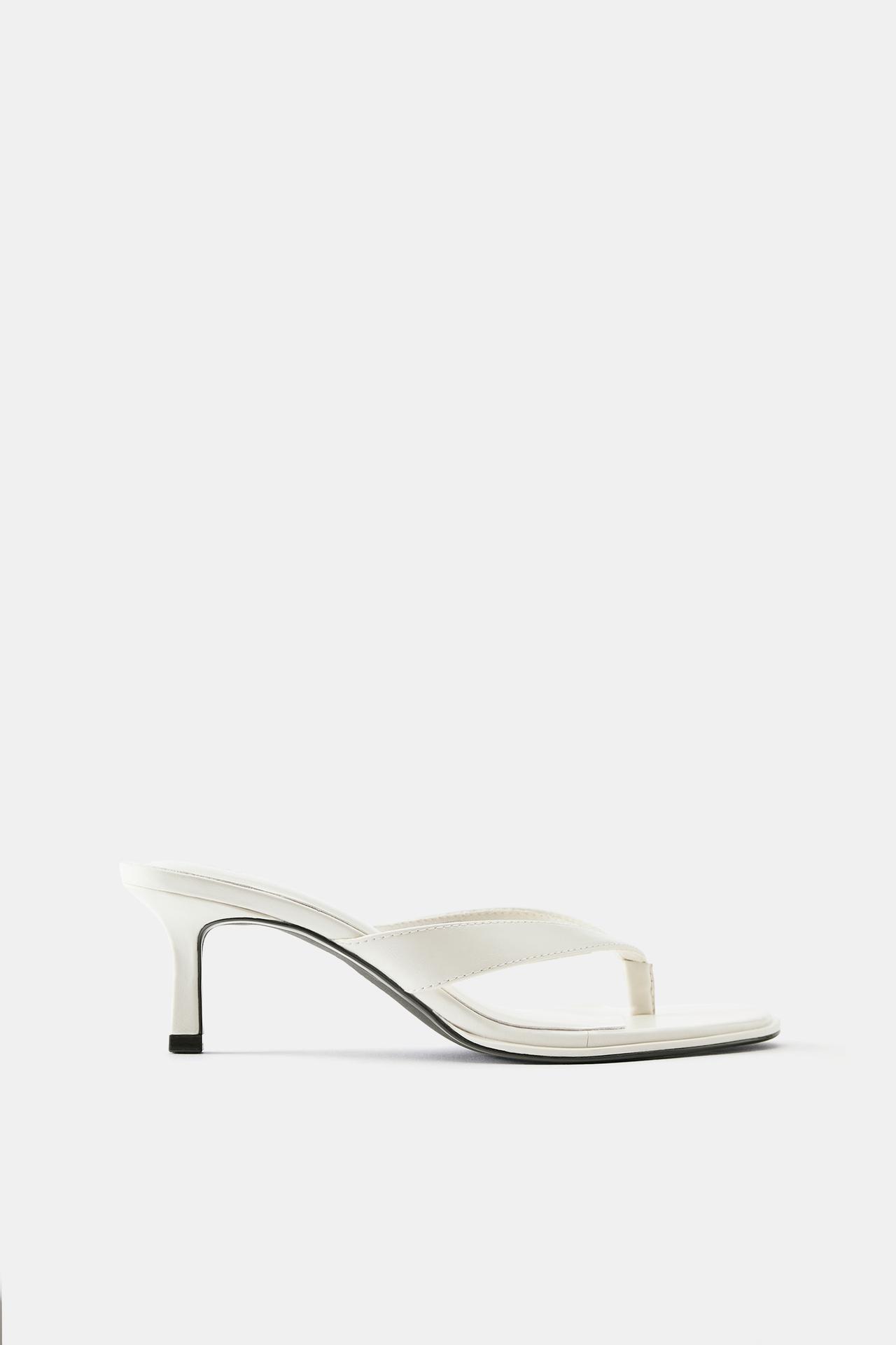 Heeled sandals — Ecru