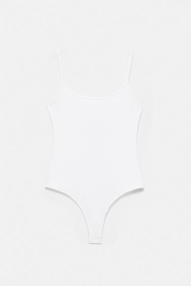 Polyamide bodysuit with thin straps — White 6