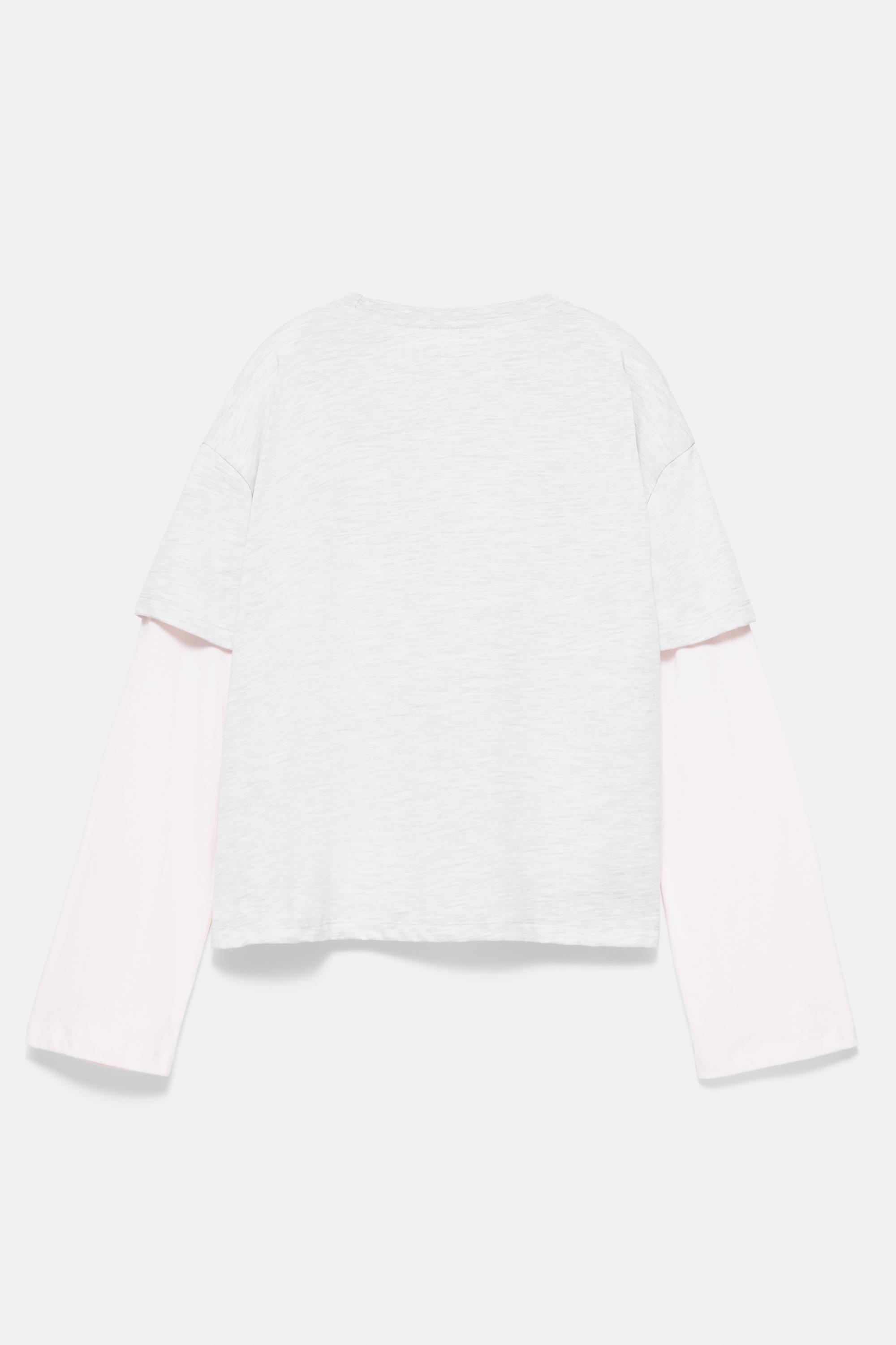 Double sleeve T-shirt — Pale grey