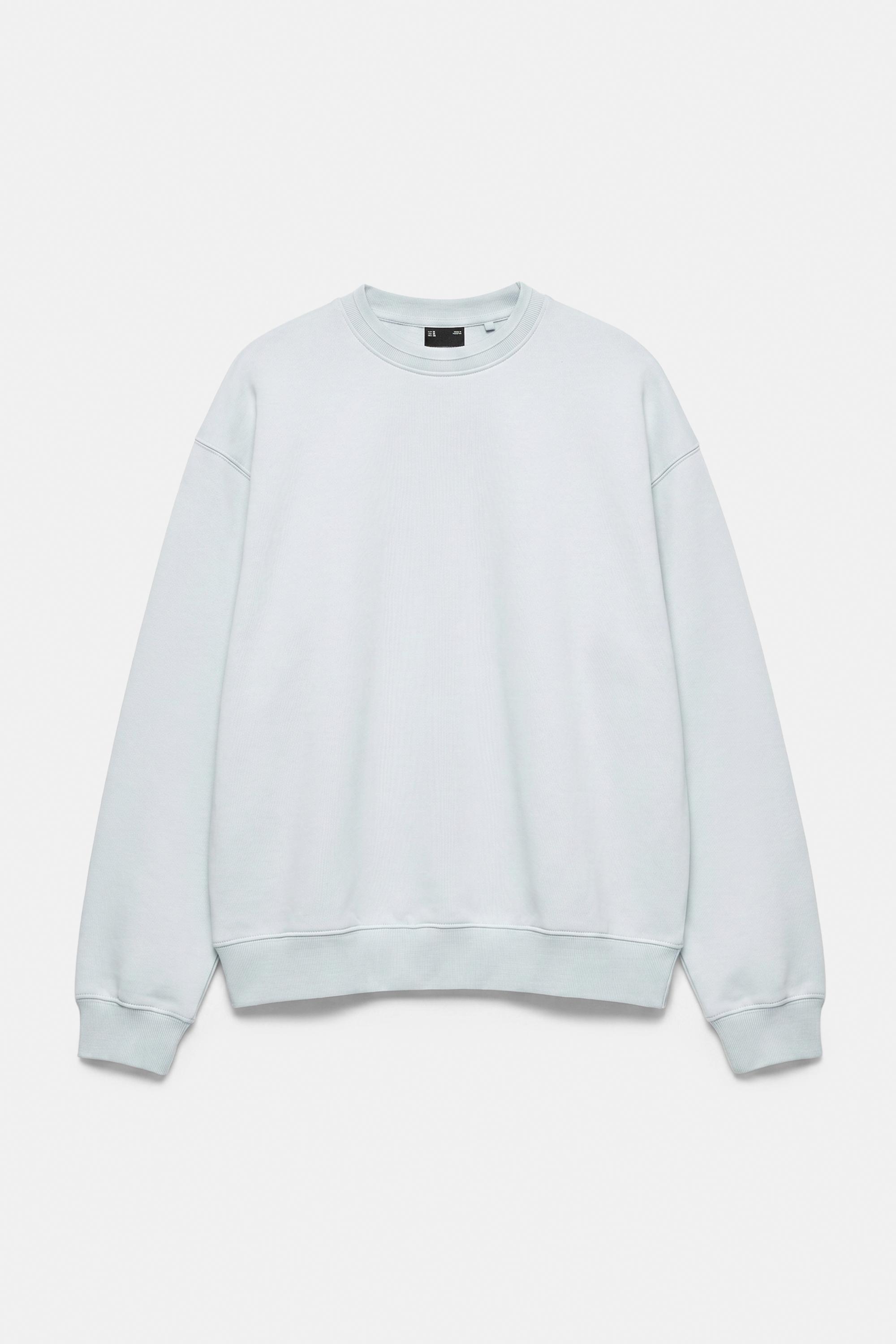 Relaxed fit round neck sweatshirt — Sky blue