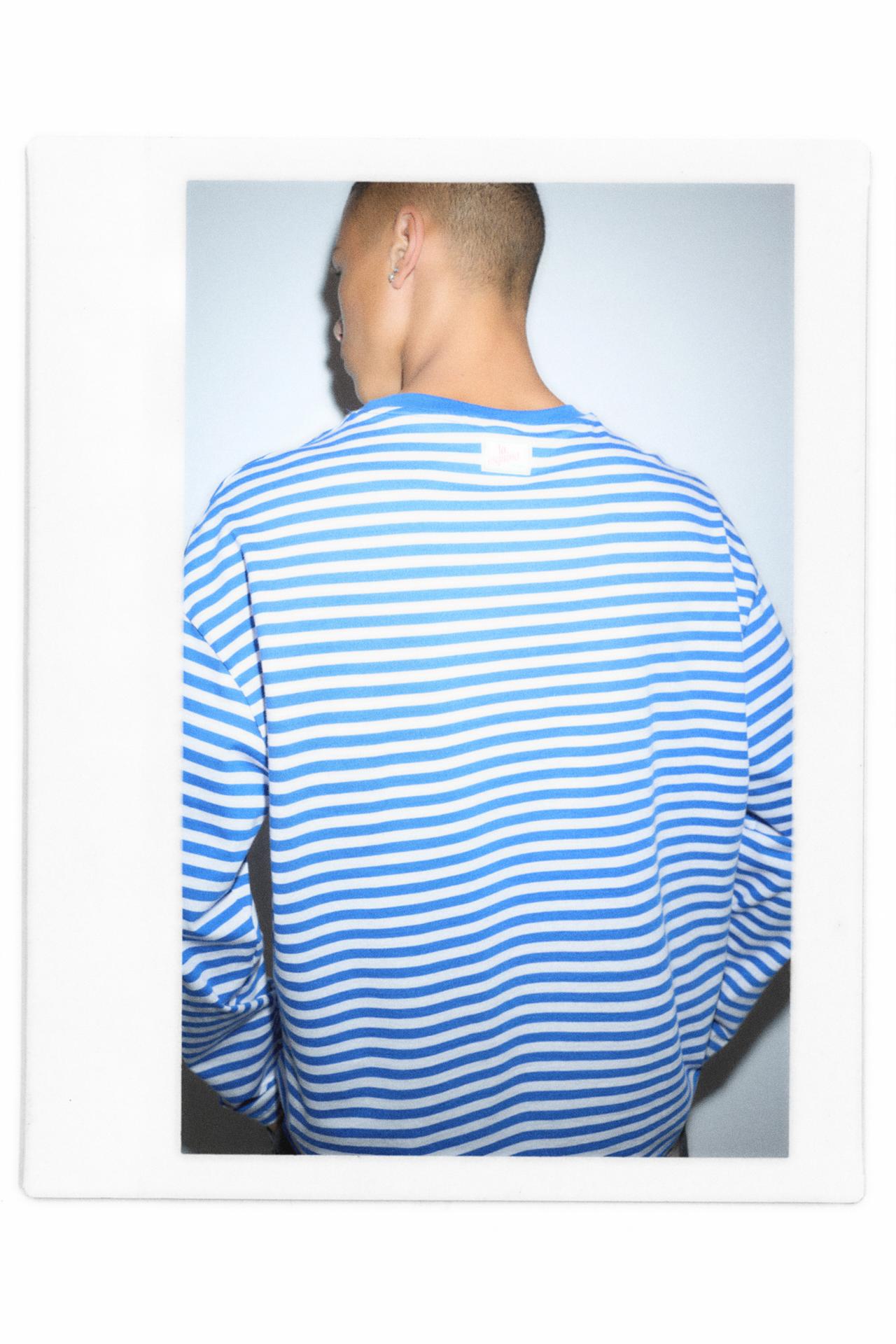 Morriña striped long-sleeve T-shirt — Deep blue