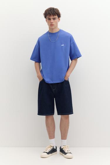 STWD logo boxy T-shirt — Blue 4
