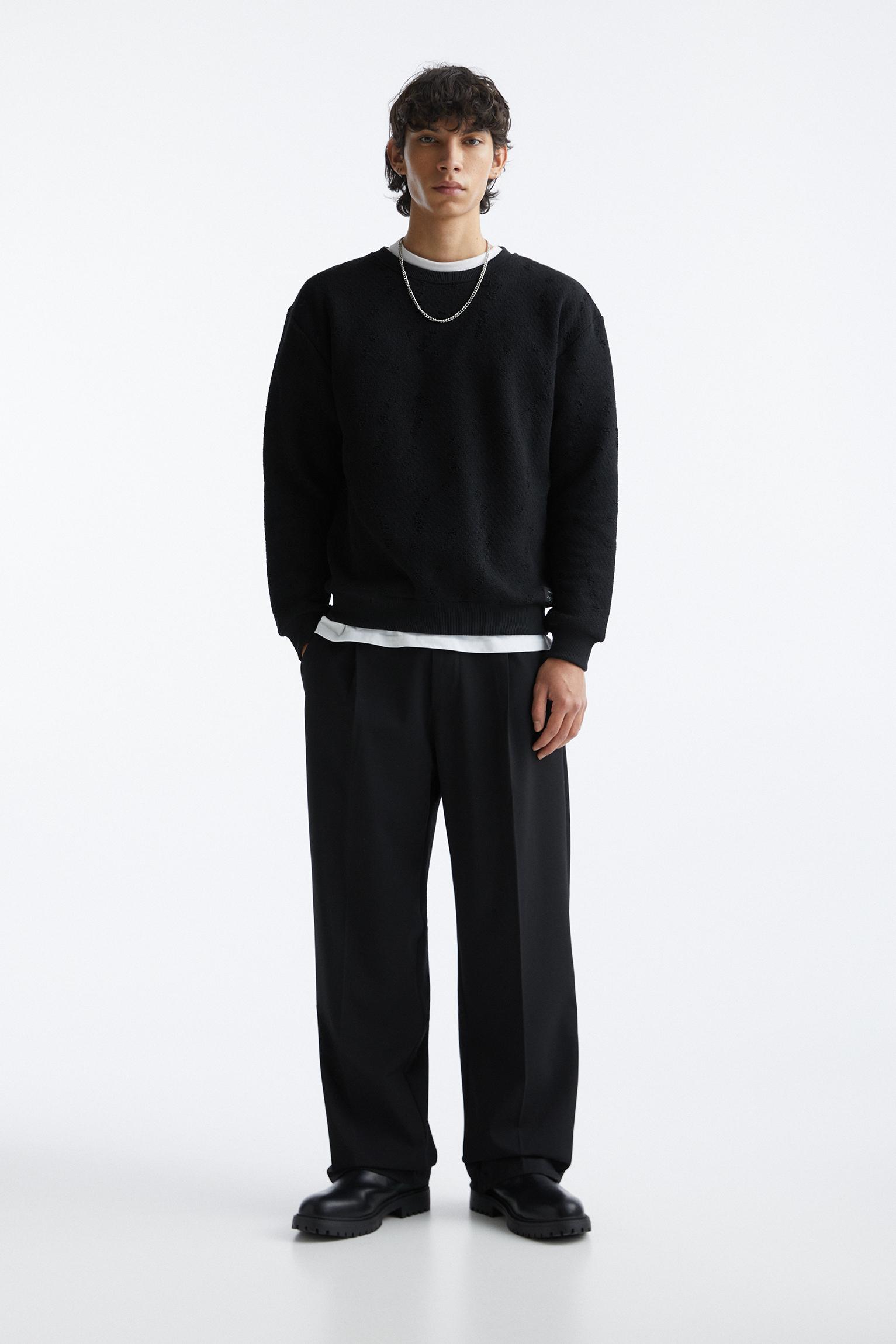 Wide-leg tailored trousers — Black