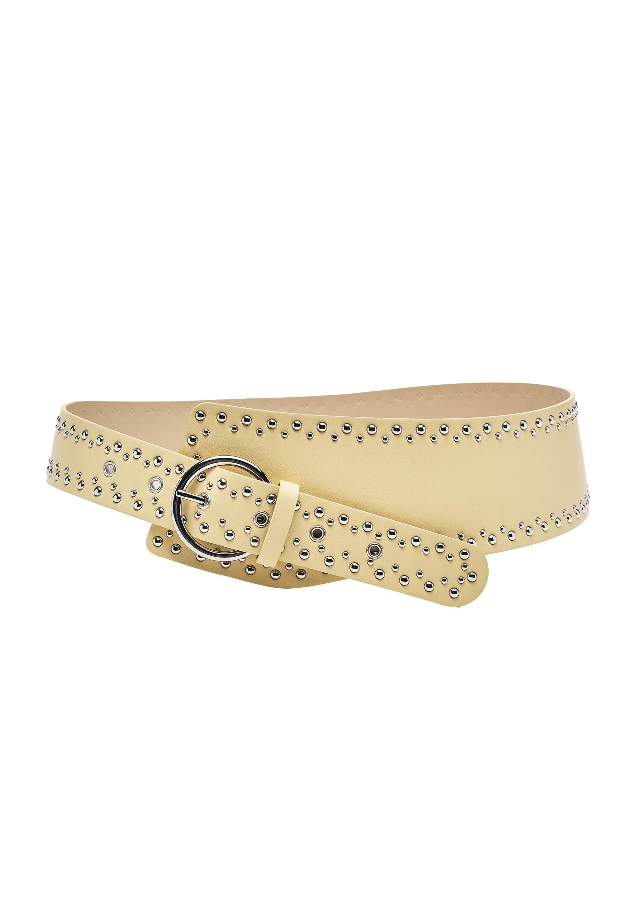 Wide studded belt — Butter (alternate view)
