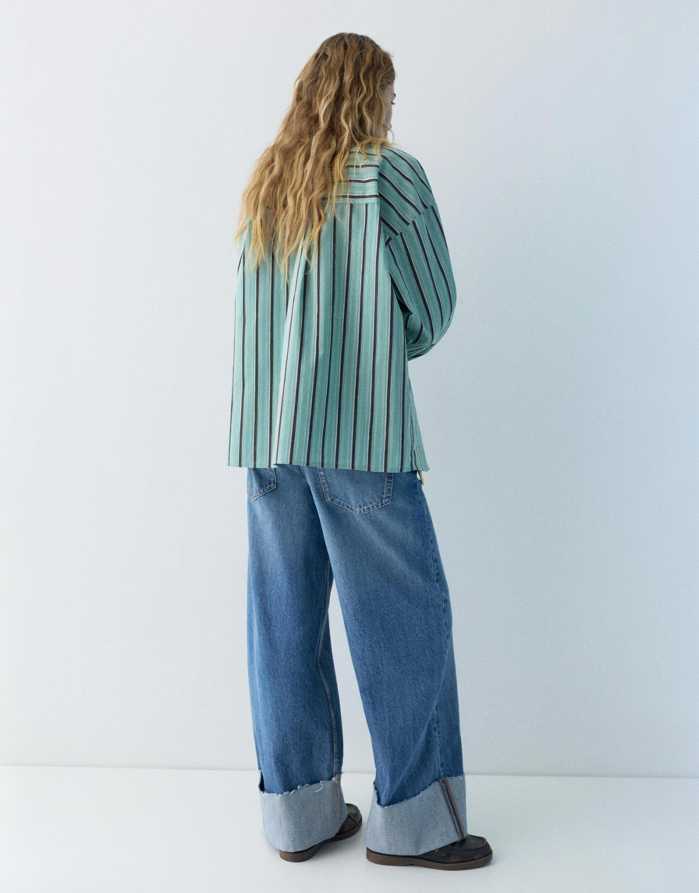 Cepli çizgili gömlek - Görsel 6