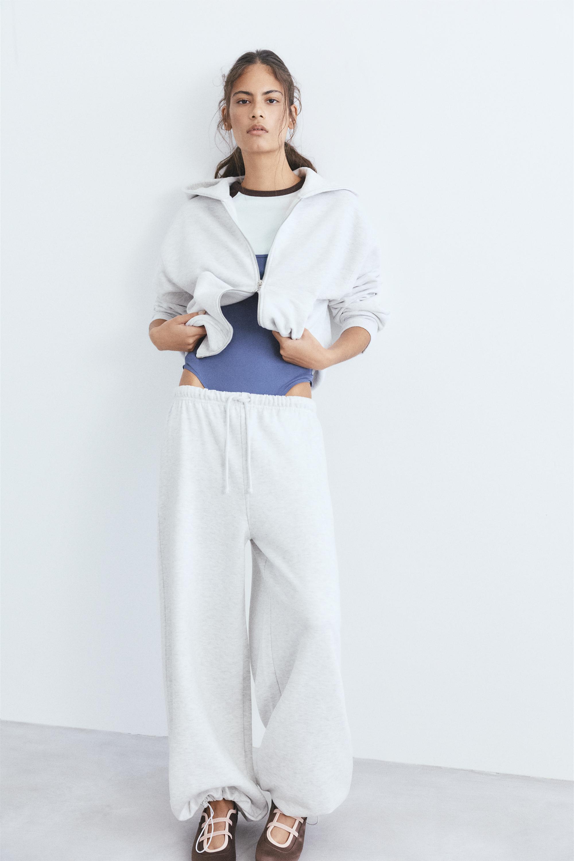 Hoodie with zipper — Grey marl