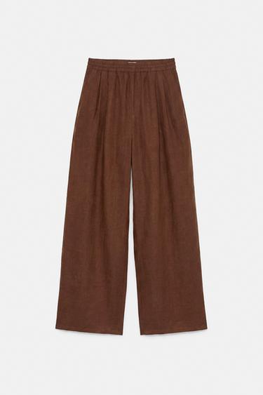 Flowing darted trousers — Brown 5