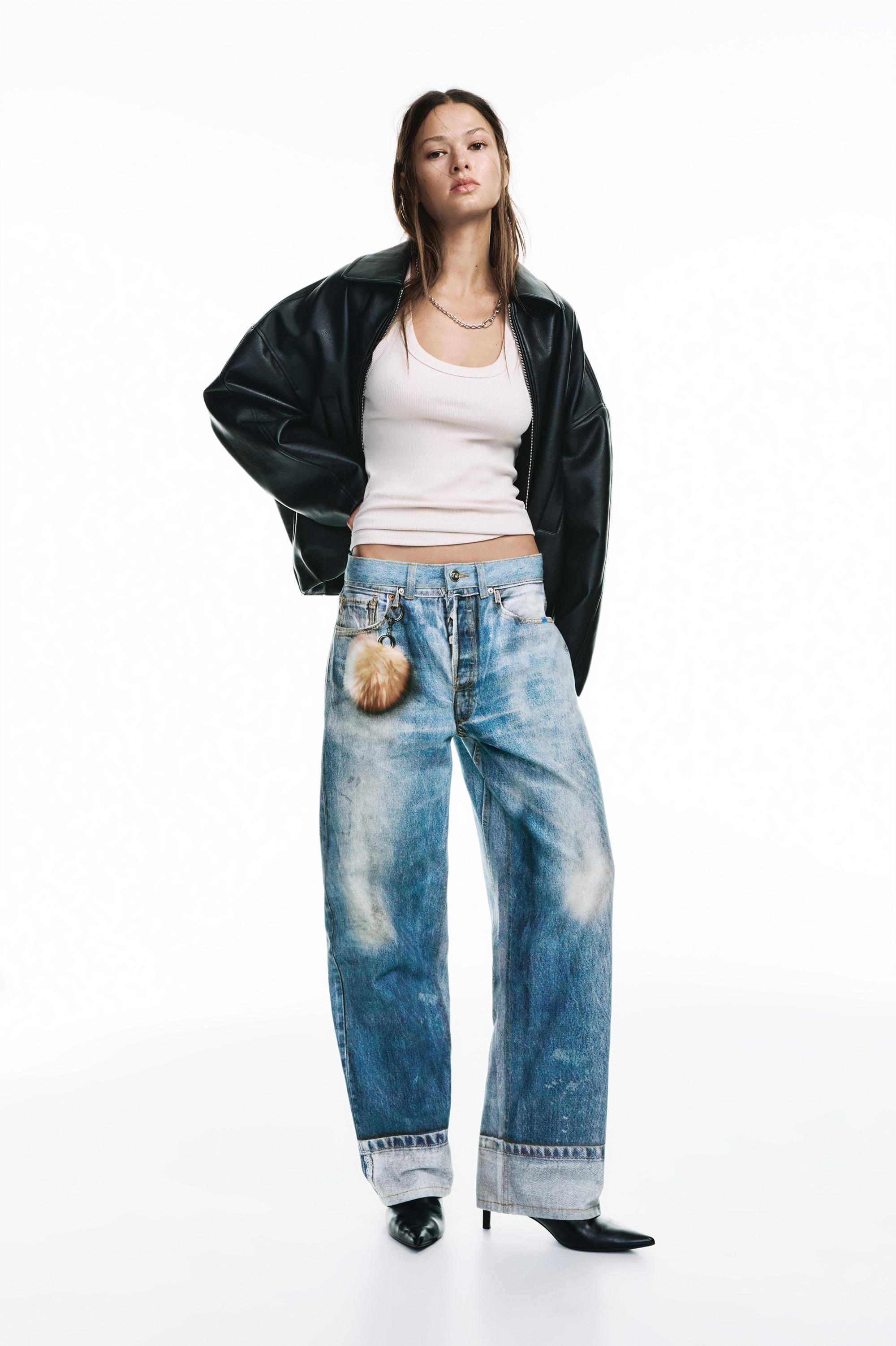 Baggy print jeans — Blue