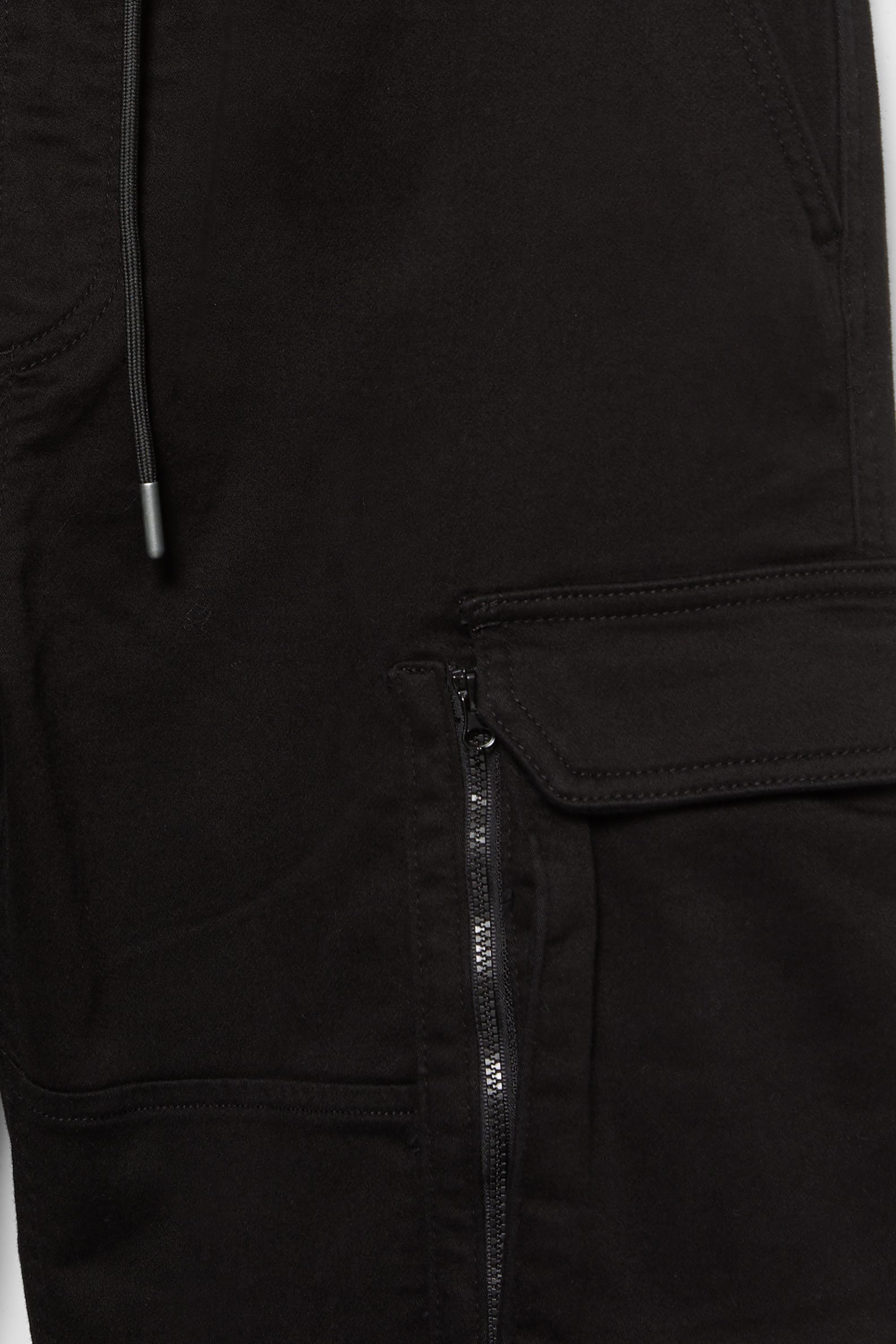 Multi-pocket comfort jogger trousers — Black