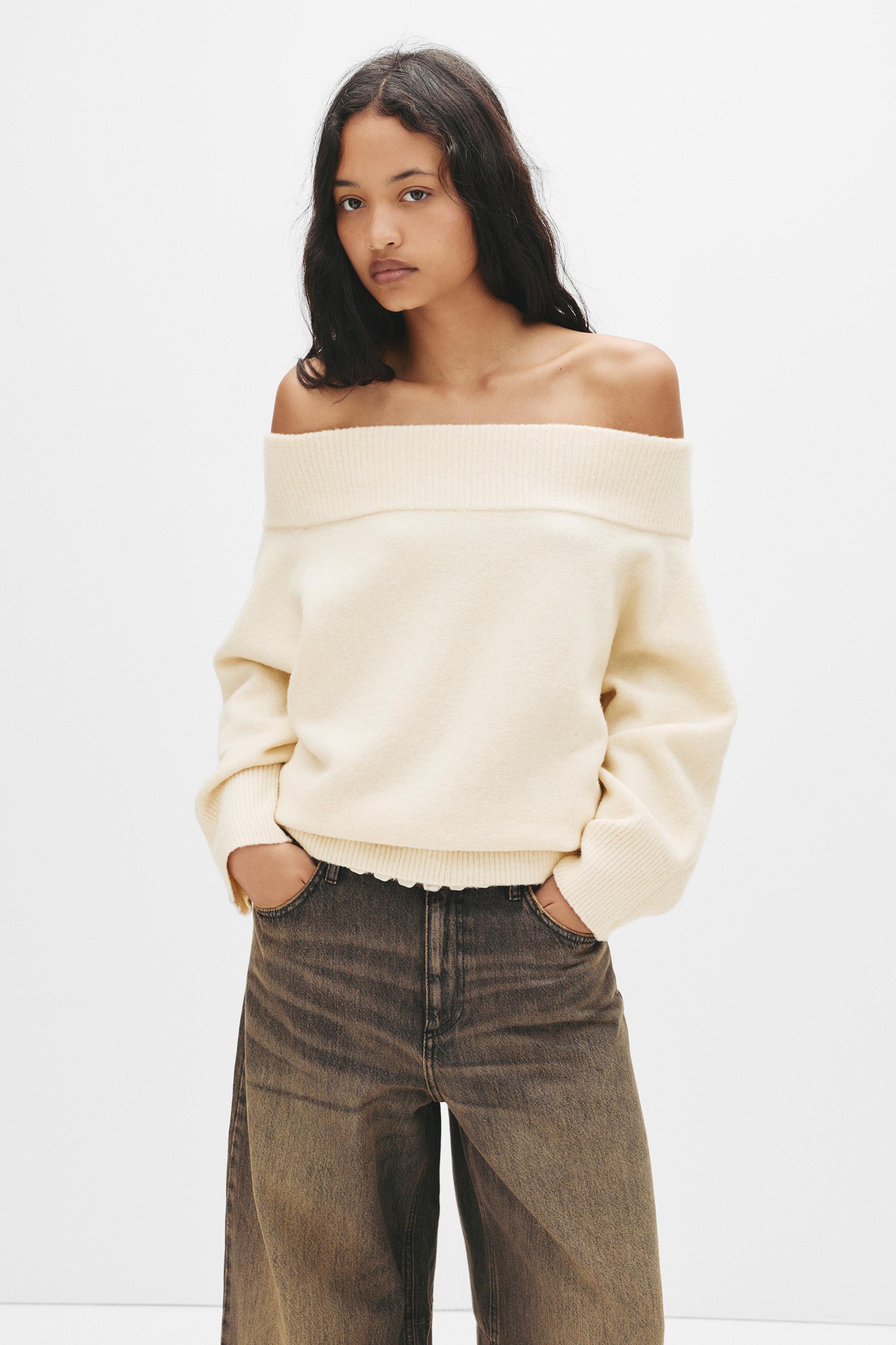 Pull Asymétrique En Maille Douce - Pull&Bear - Modalova