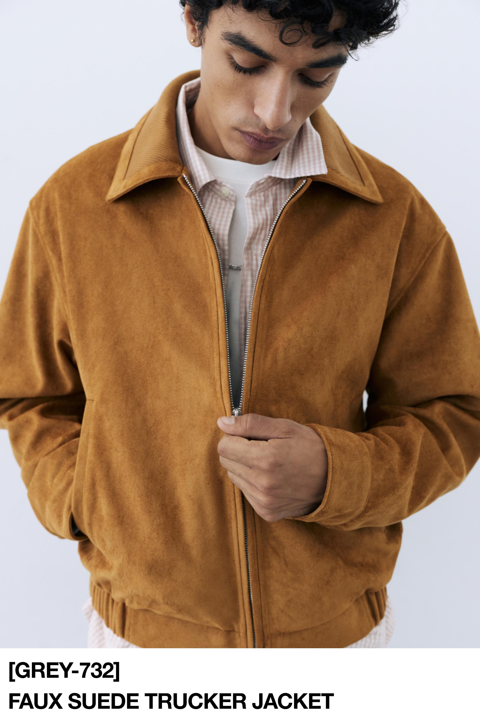 Faux suede jacket — Caramel