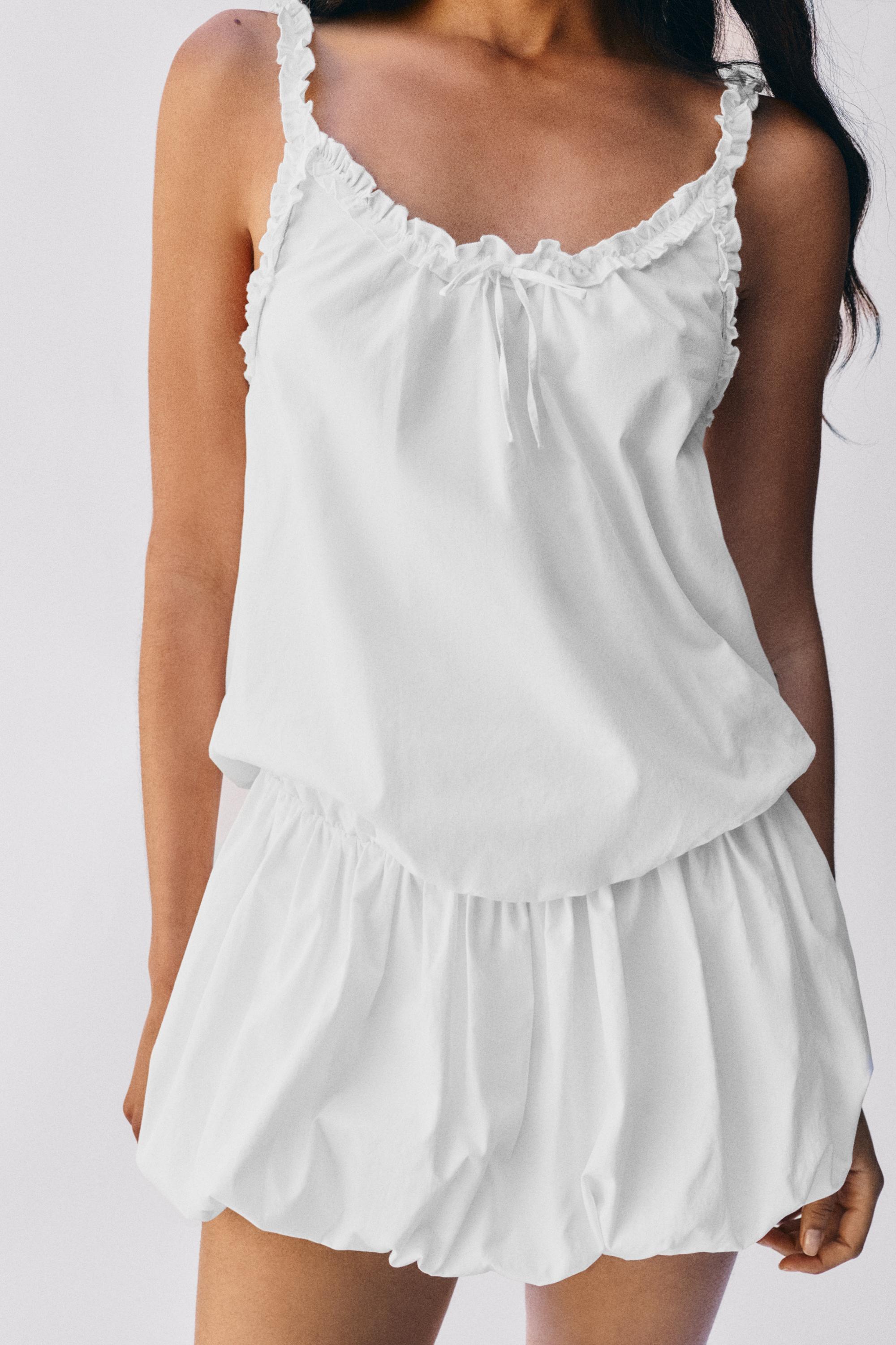 White short balloon dress — White