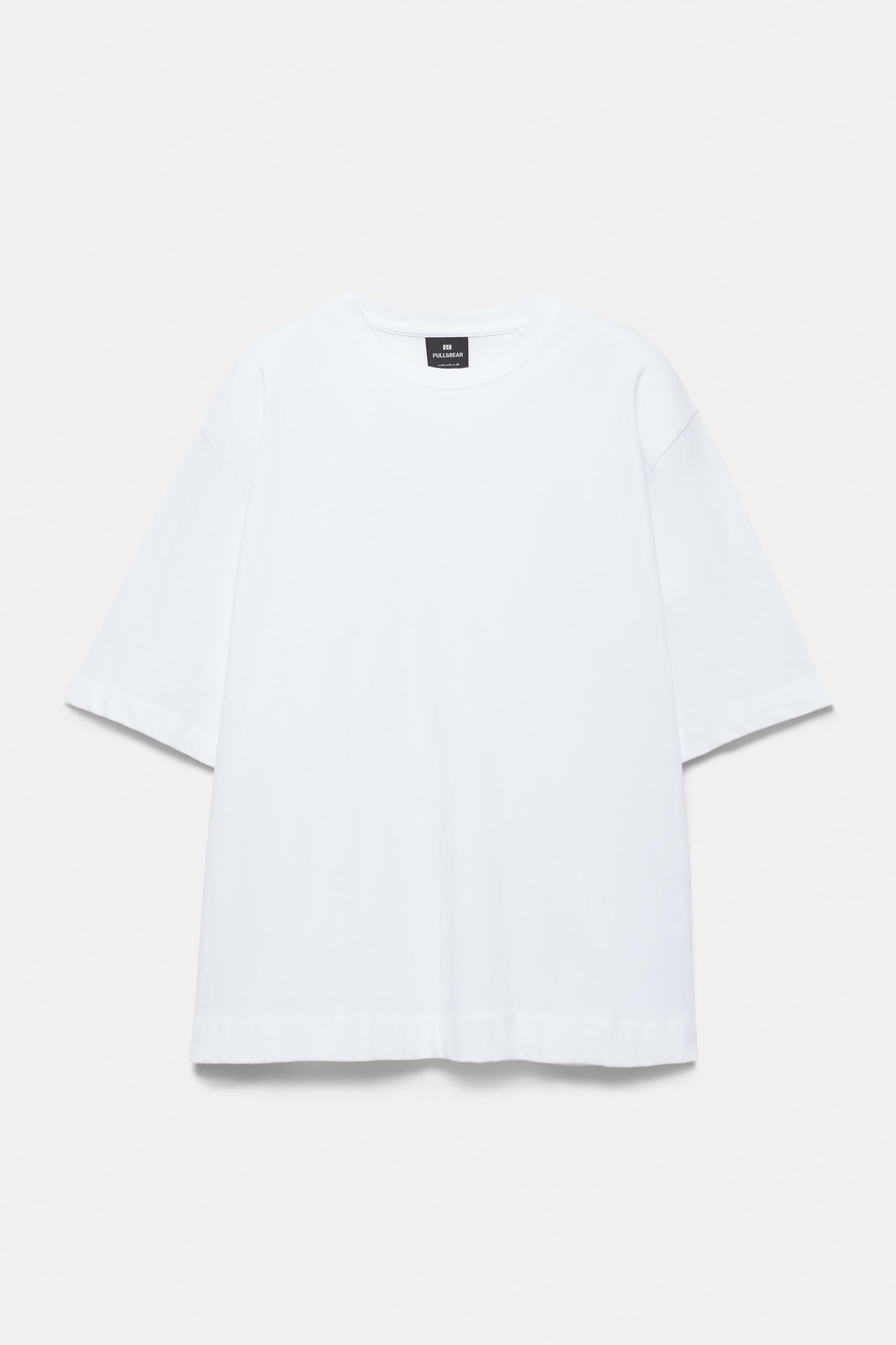 Cropped short sleeve T-shirt — Off white