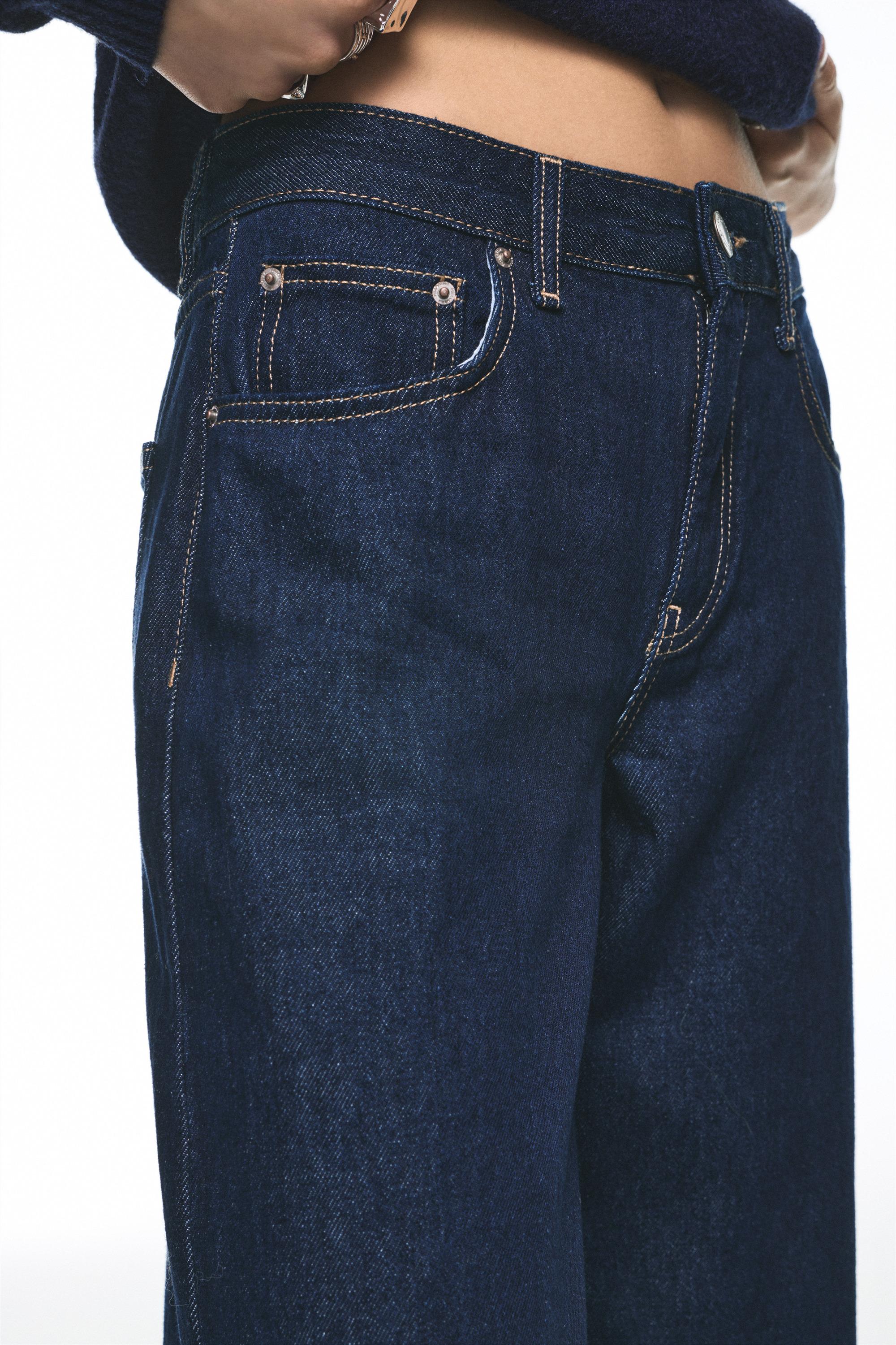 Low-rise wide-leg jeans — Dark blue
