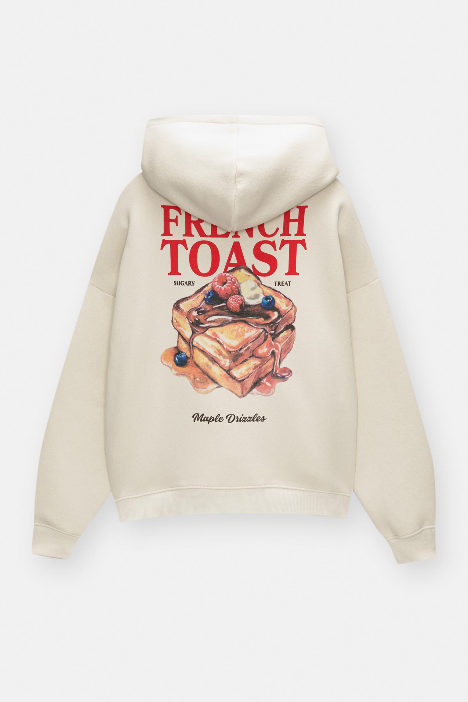 French toast baskılı ve kapüşonlu sweatshirt