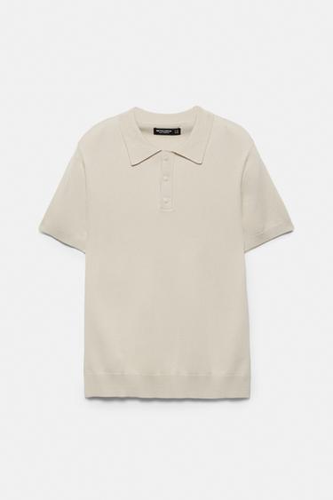 Short sleeve knit polo shirt — Sand 5