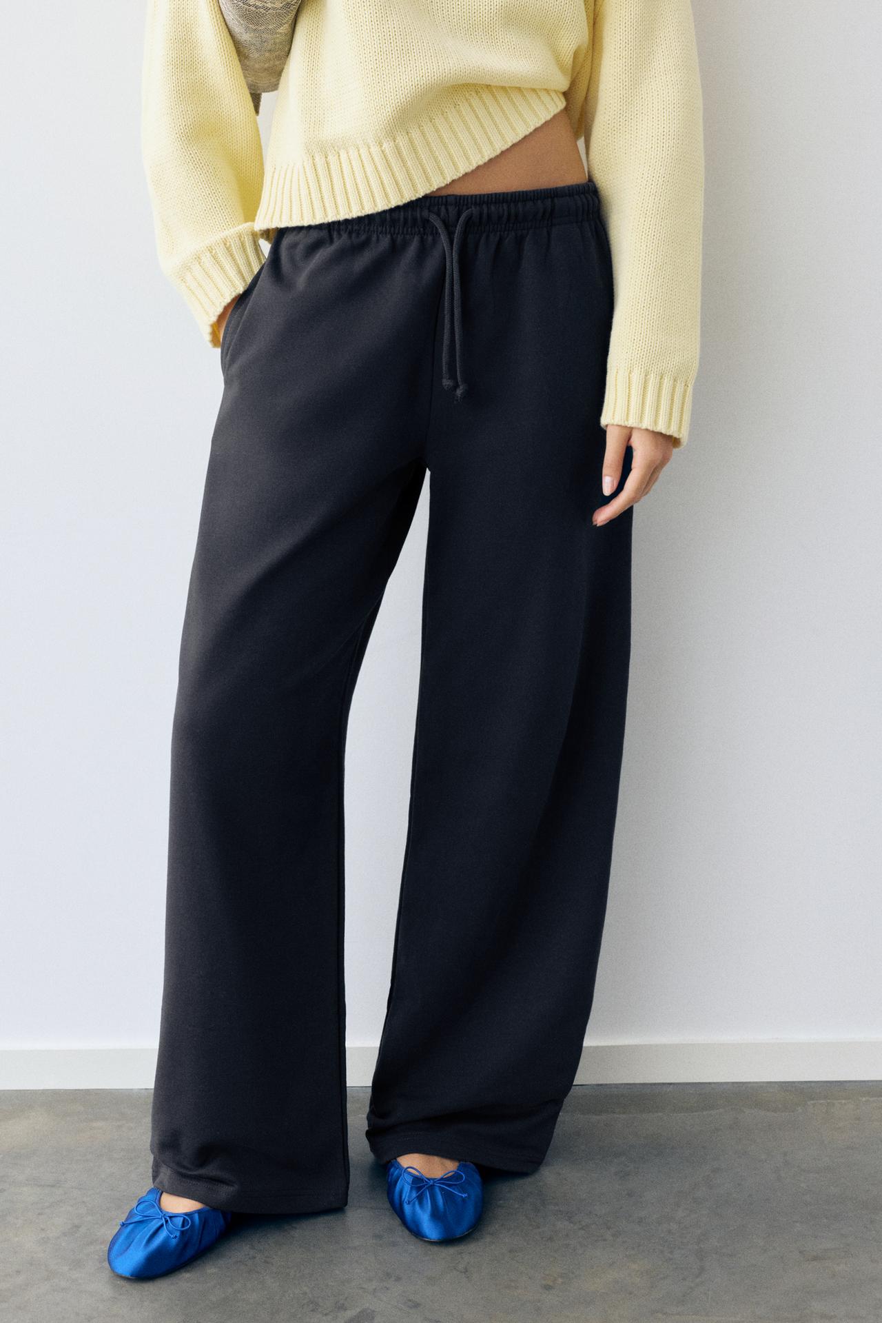 Wide-leg jogger trousers — Navy
