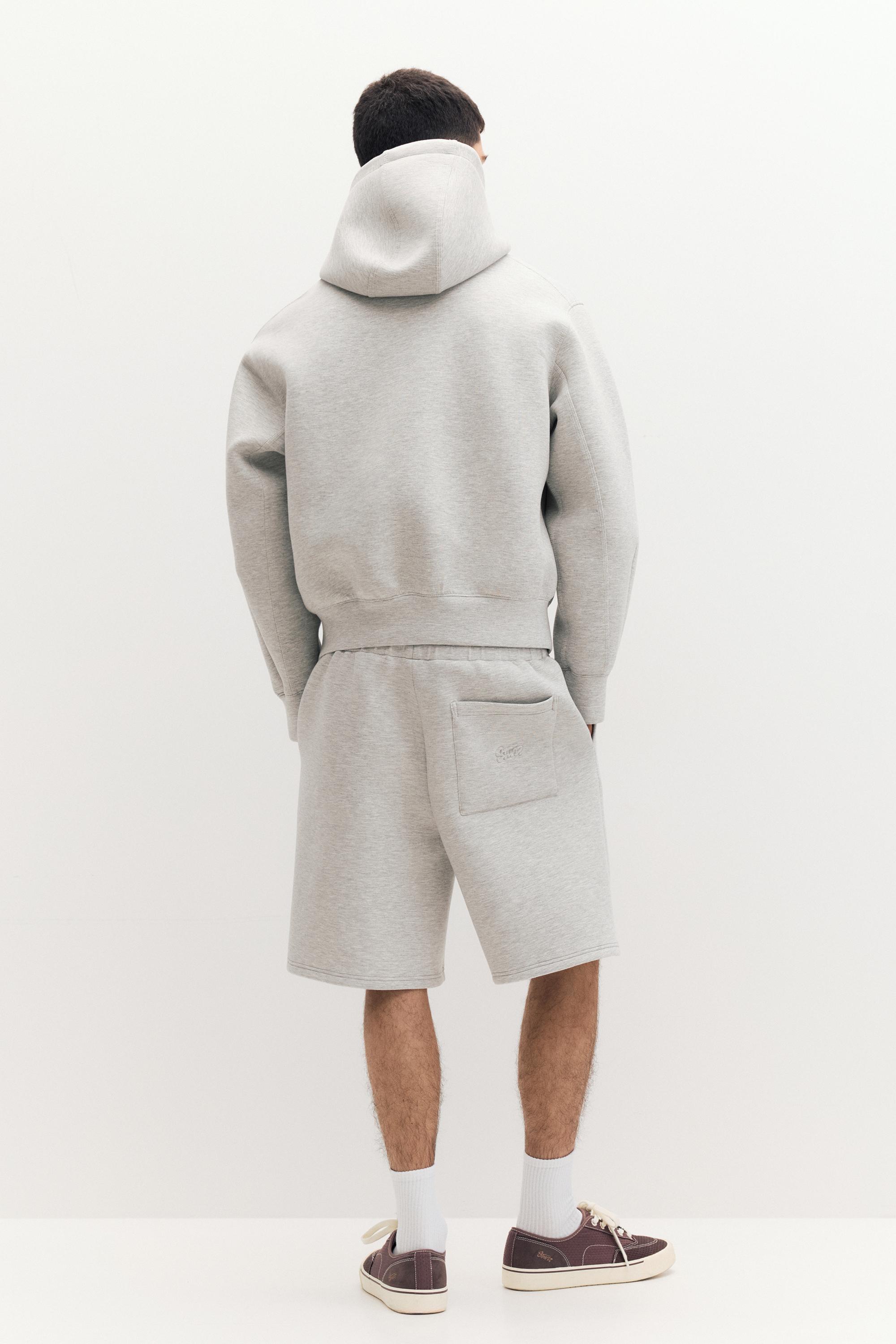 Neoprene-effect hoodie — Grey