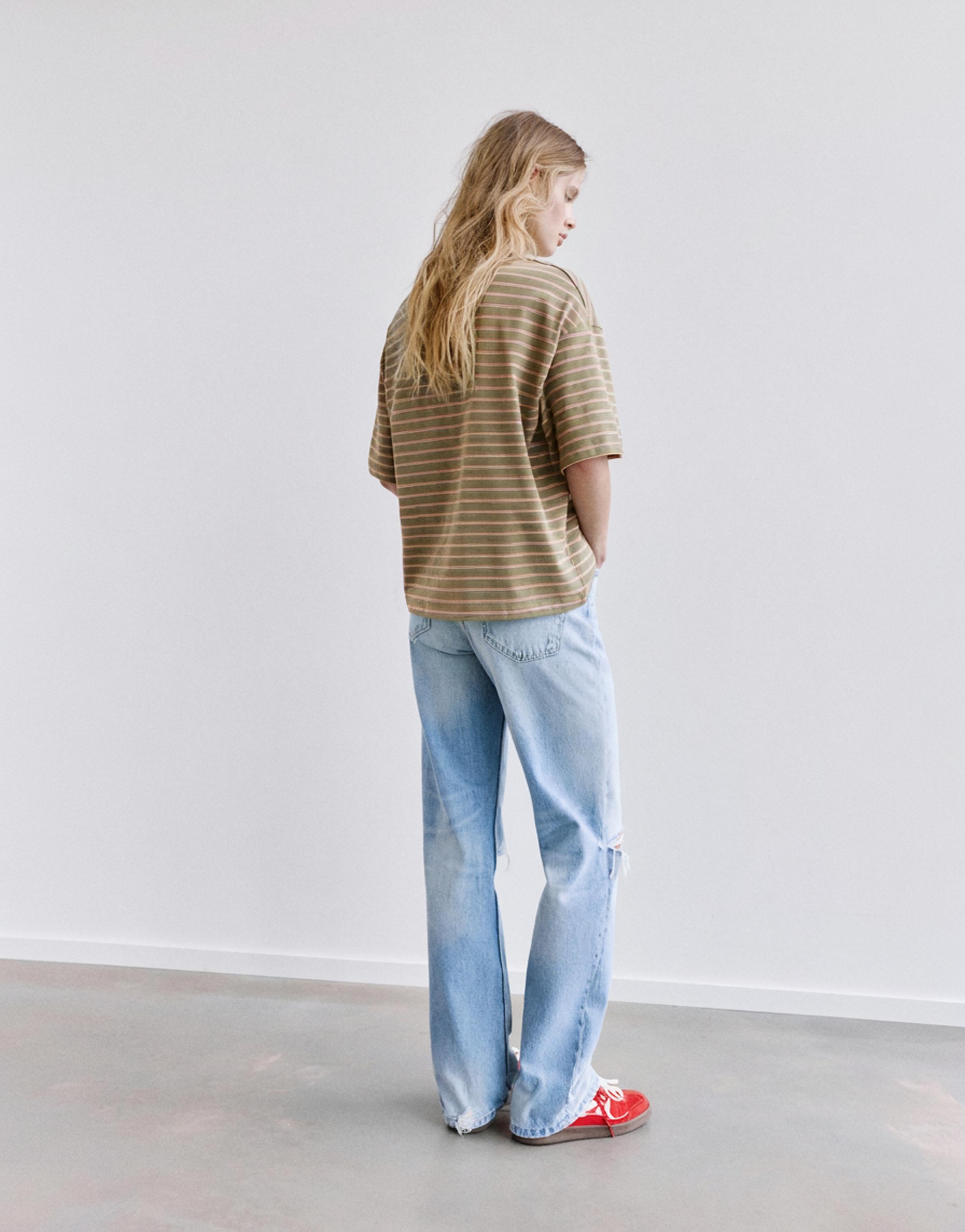 Oversize short sleeve T-shirt — Striped
