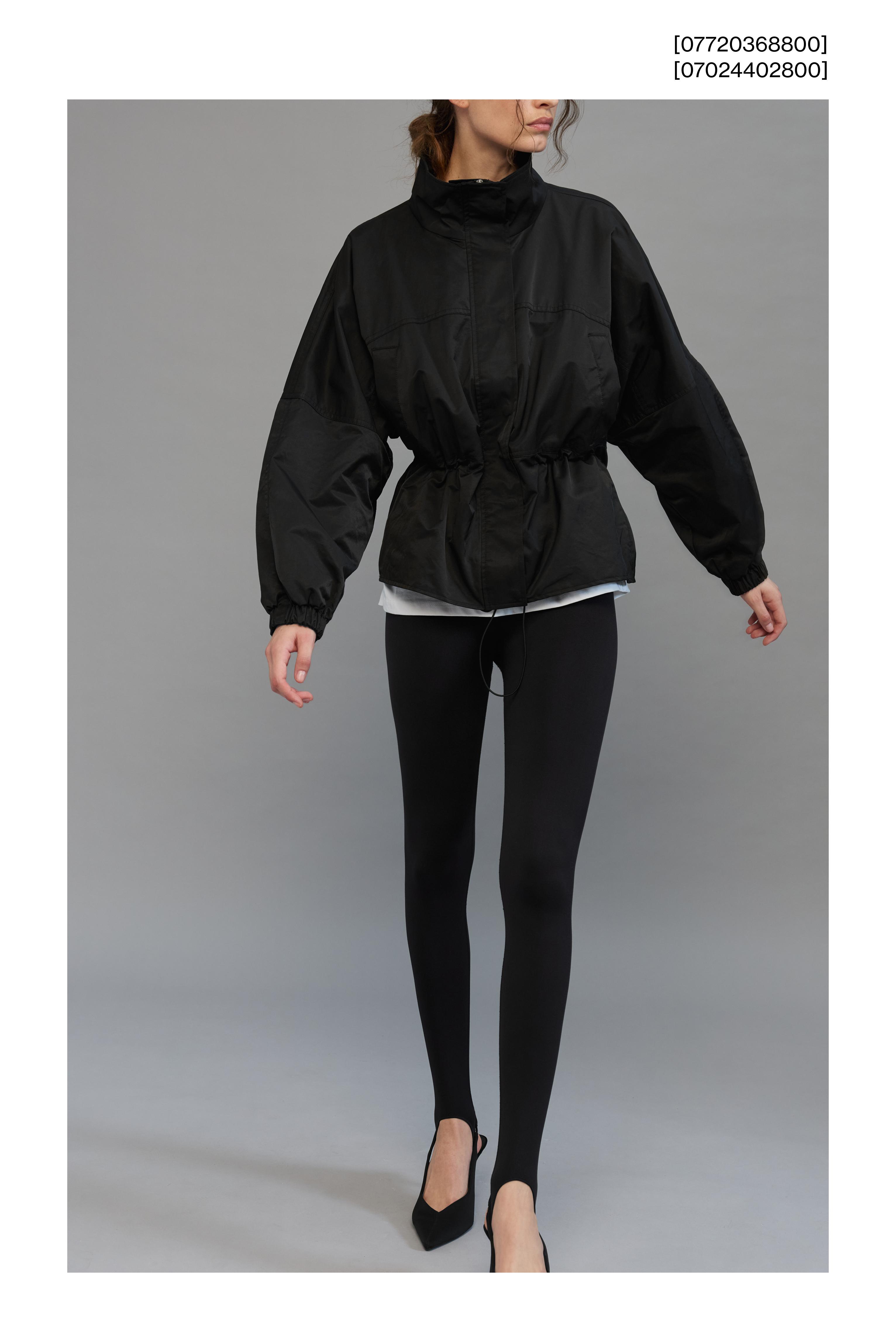 Gathered waist jacket — Black
